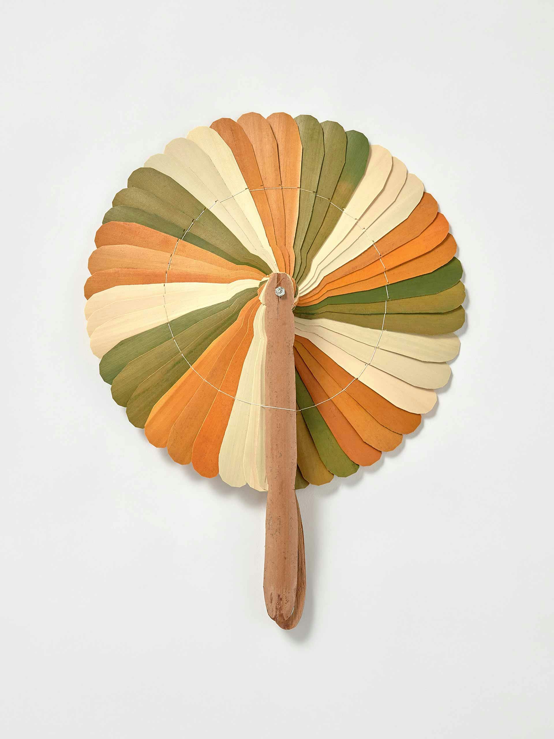 Orange and green fan
