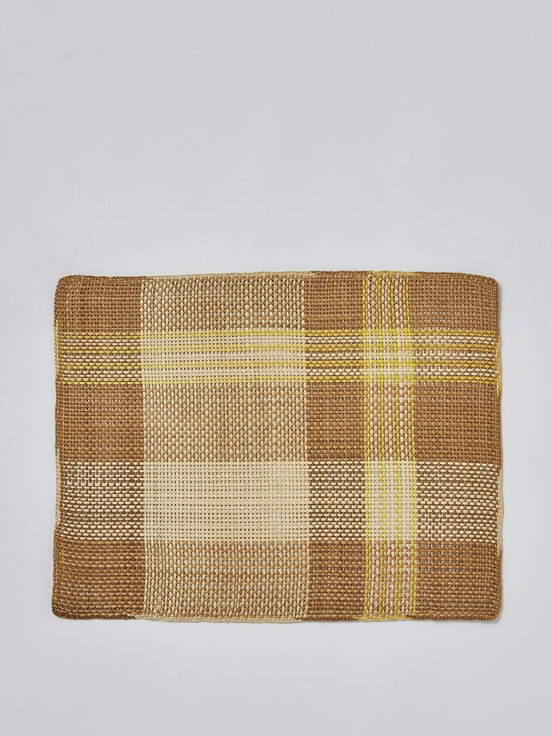 Hand woven checked placemat pair