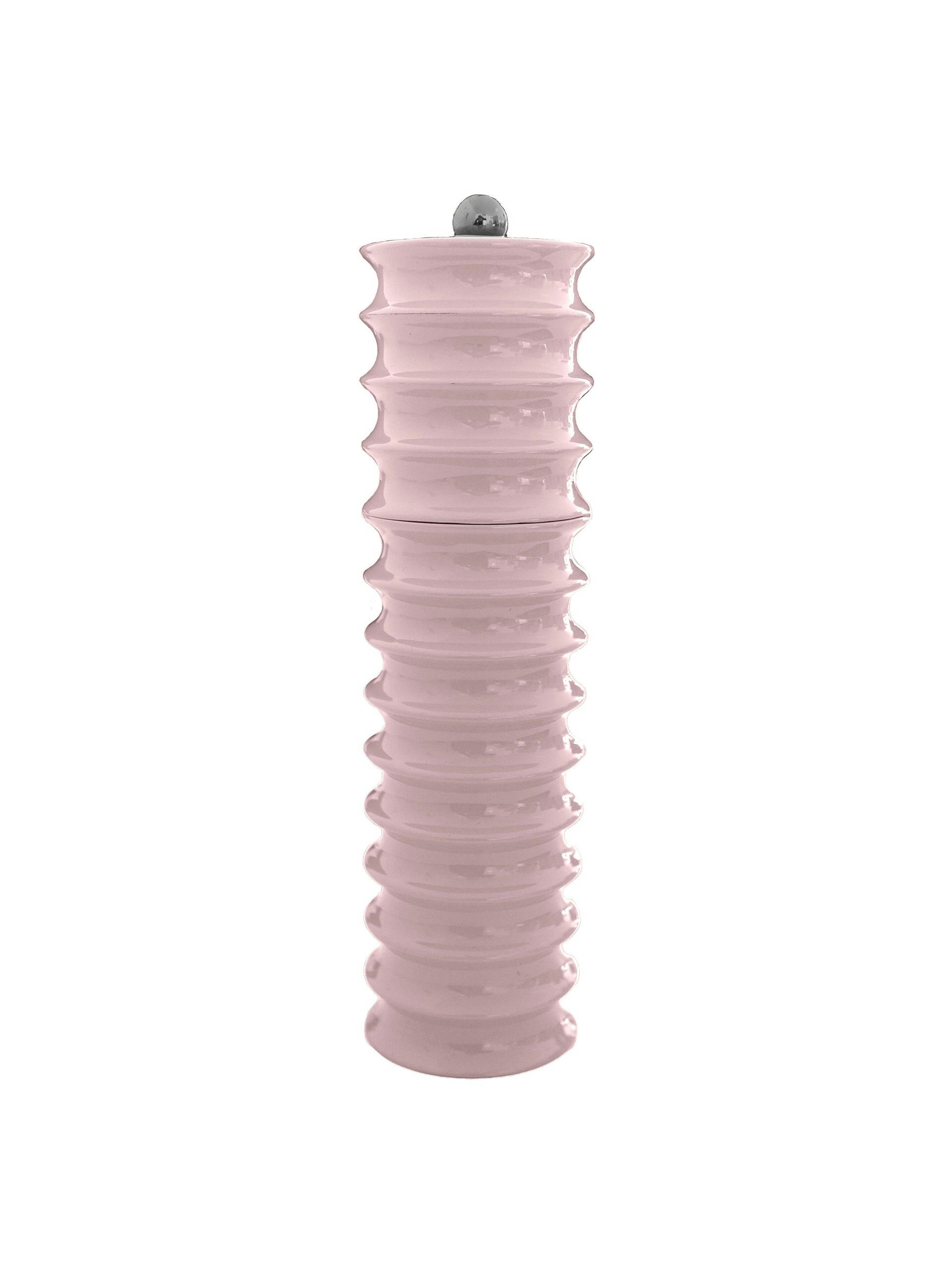 Pale pink twister salt and pepper grinder