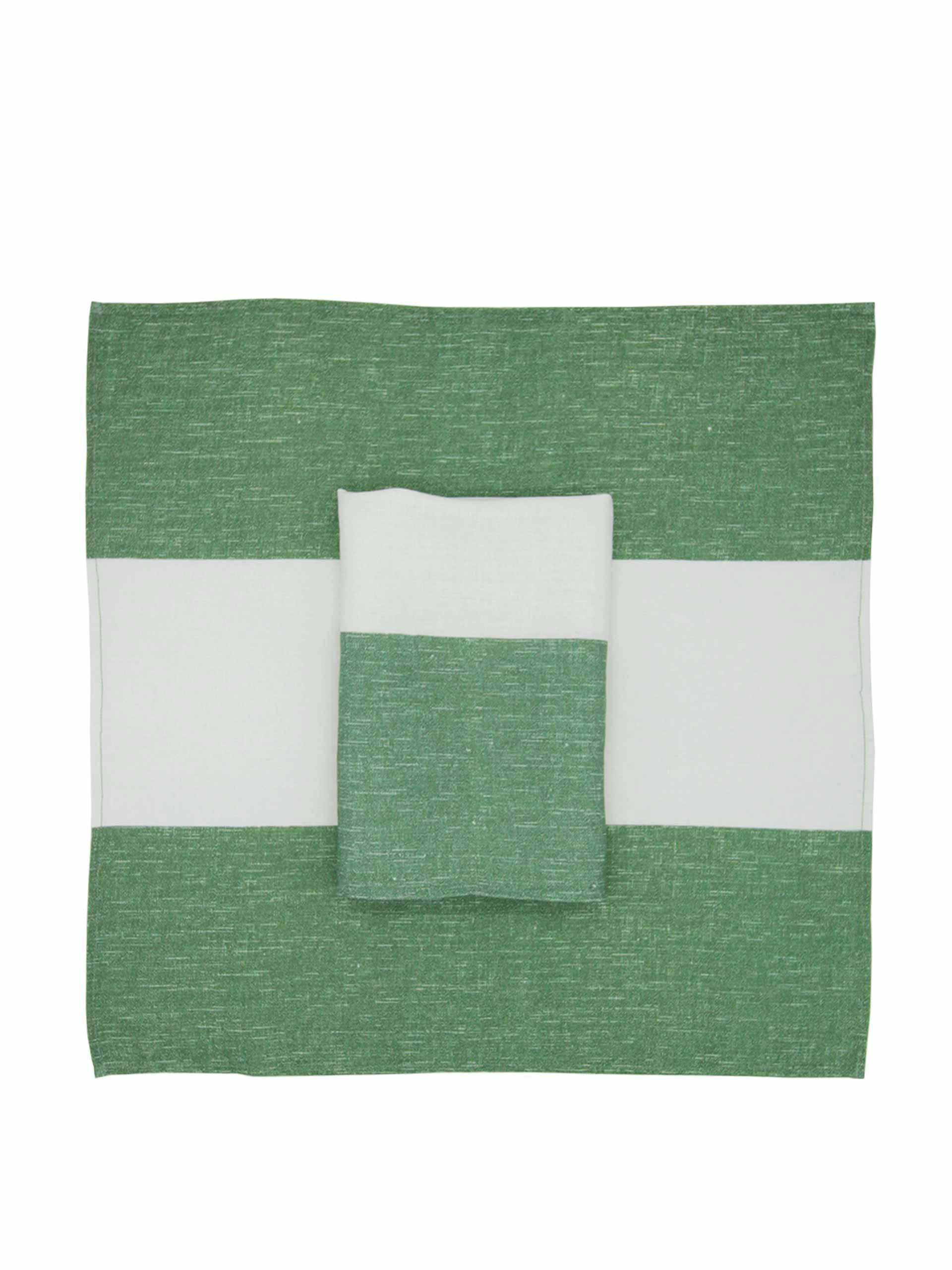 Green striped napkins (set of 2)