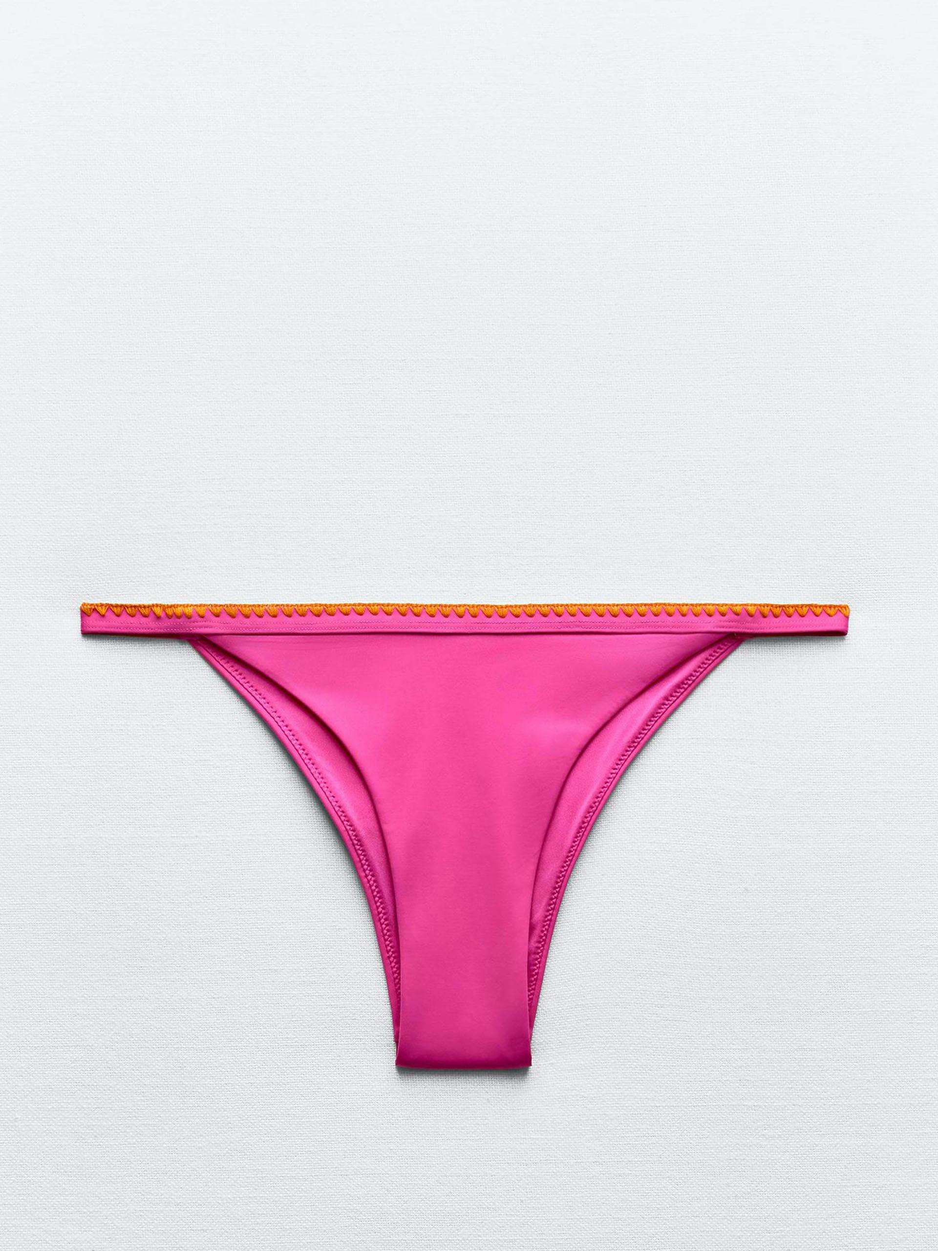 Bikini bottoms with topstitching