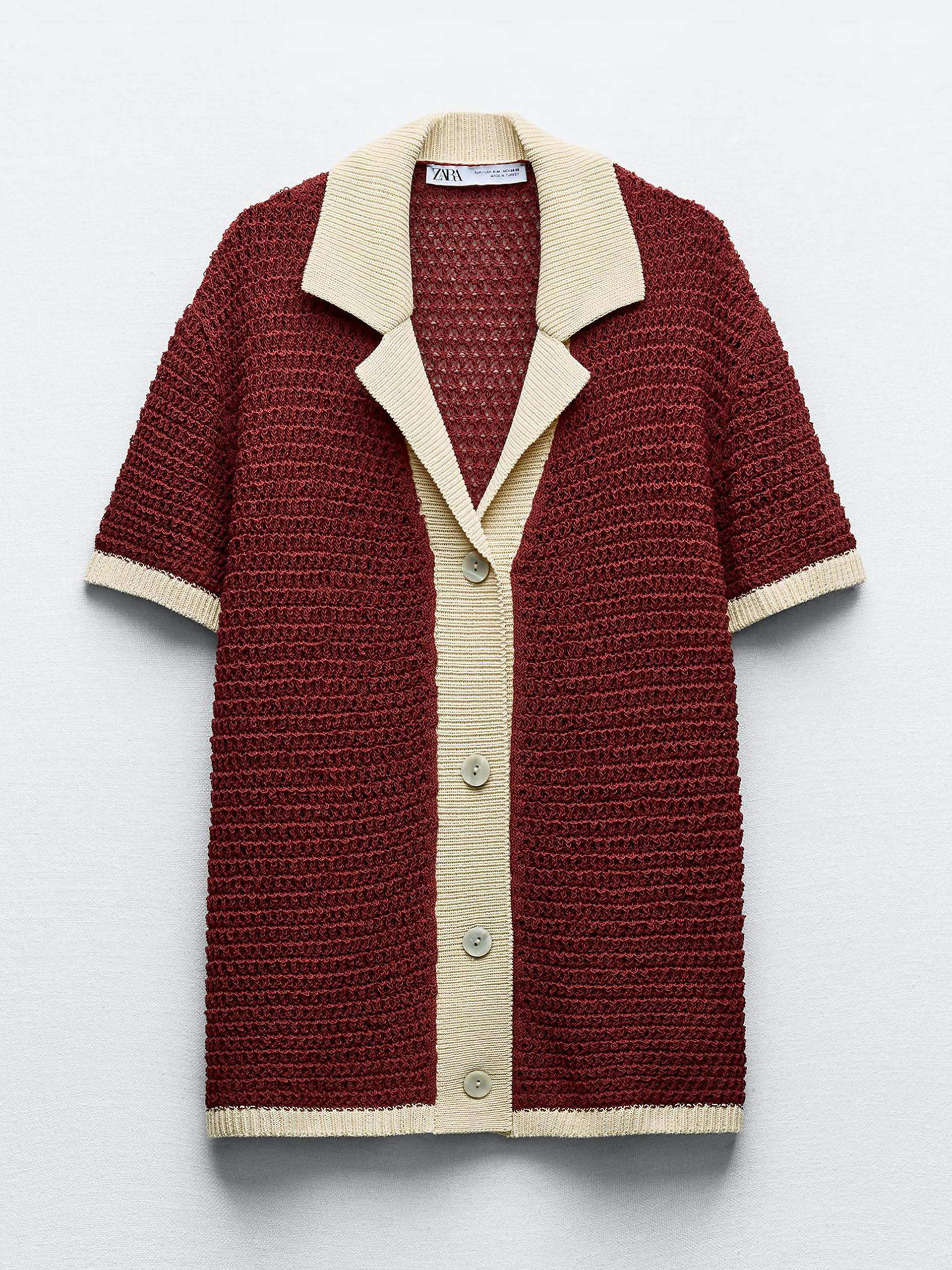 Oversize knit polo cardigan