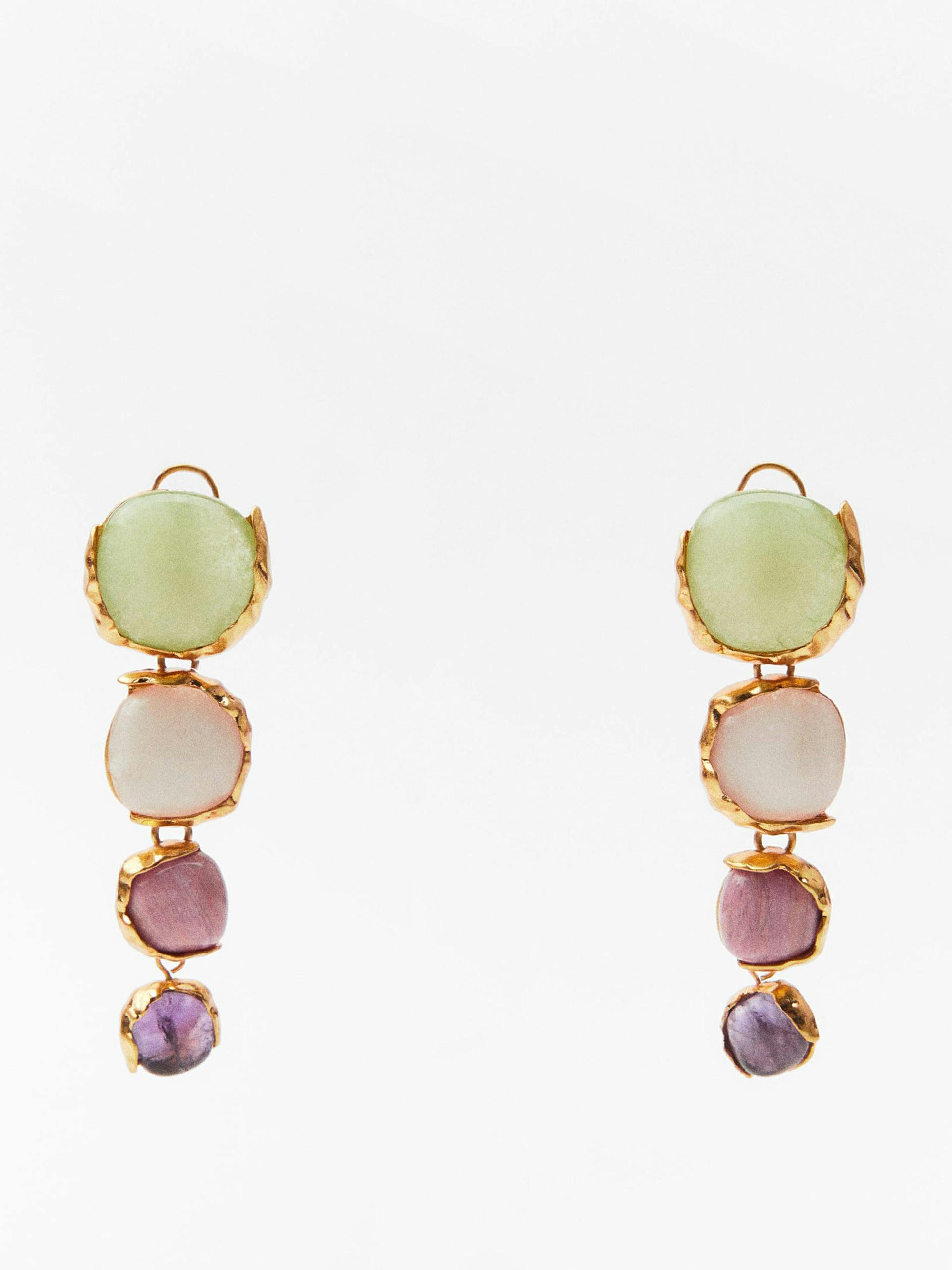 Coloured rhinestone earrings