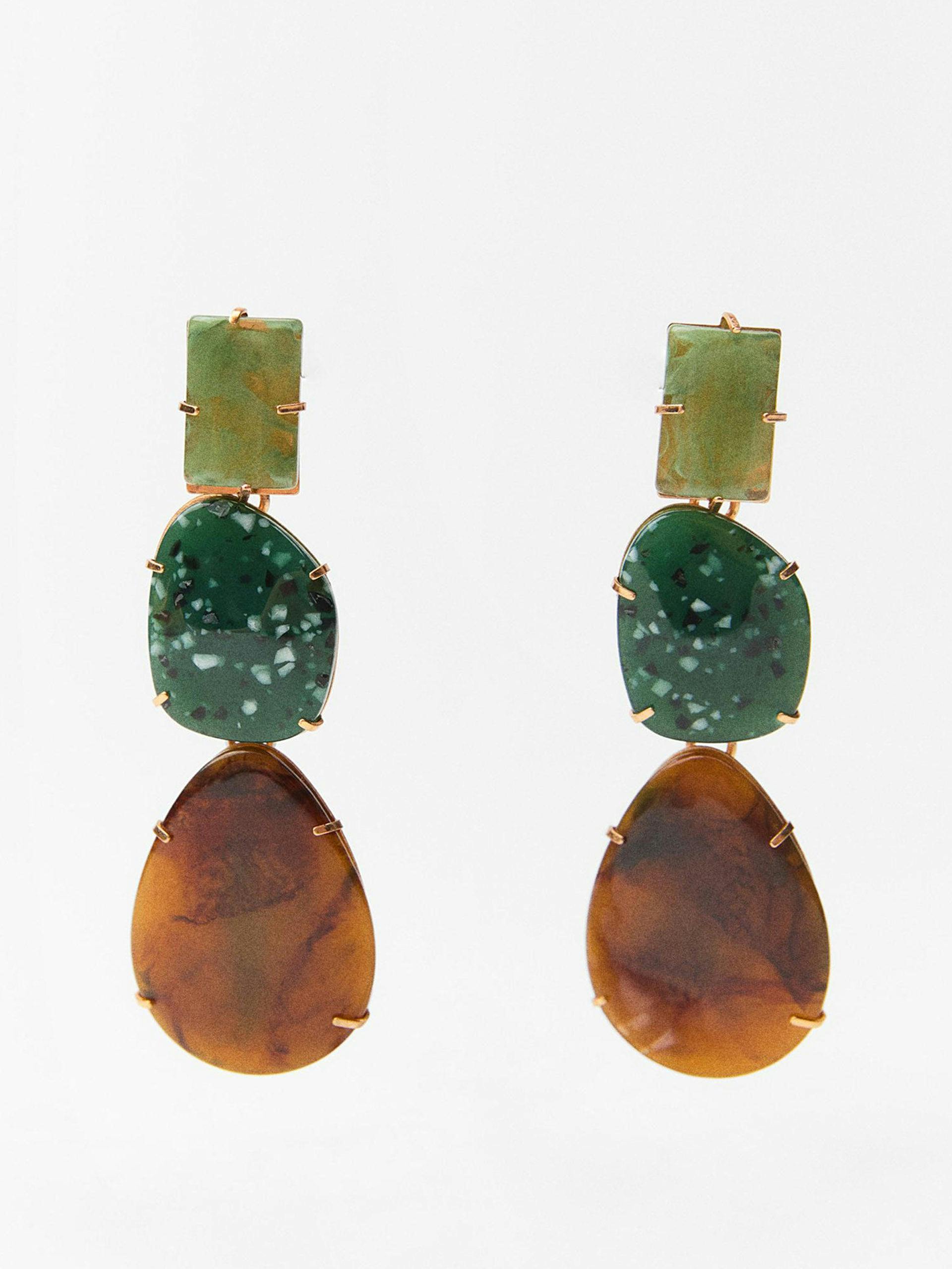 Coloured stone earrings