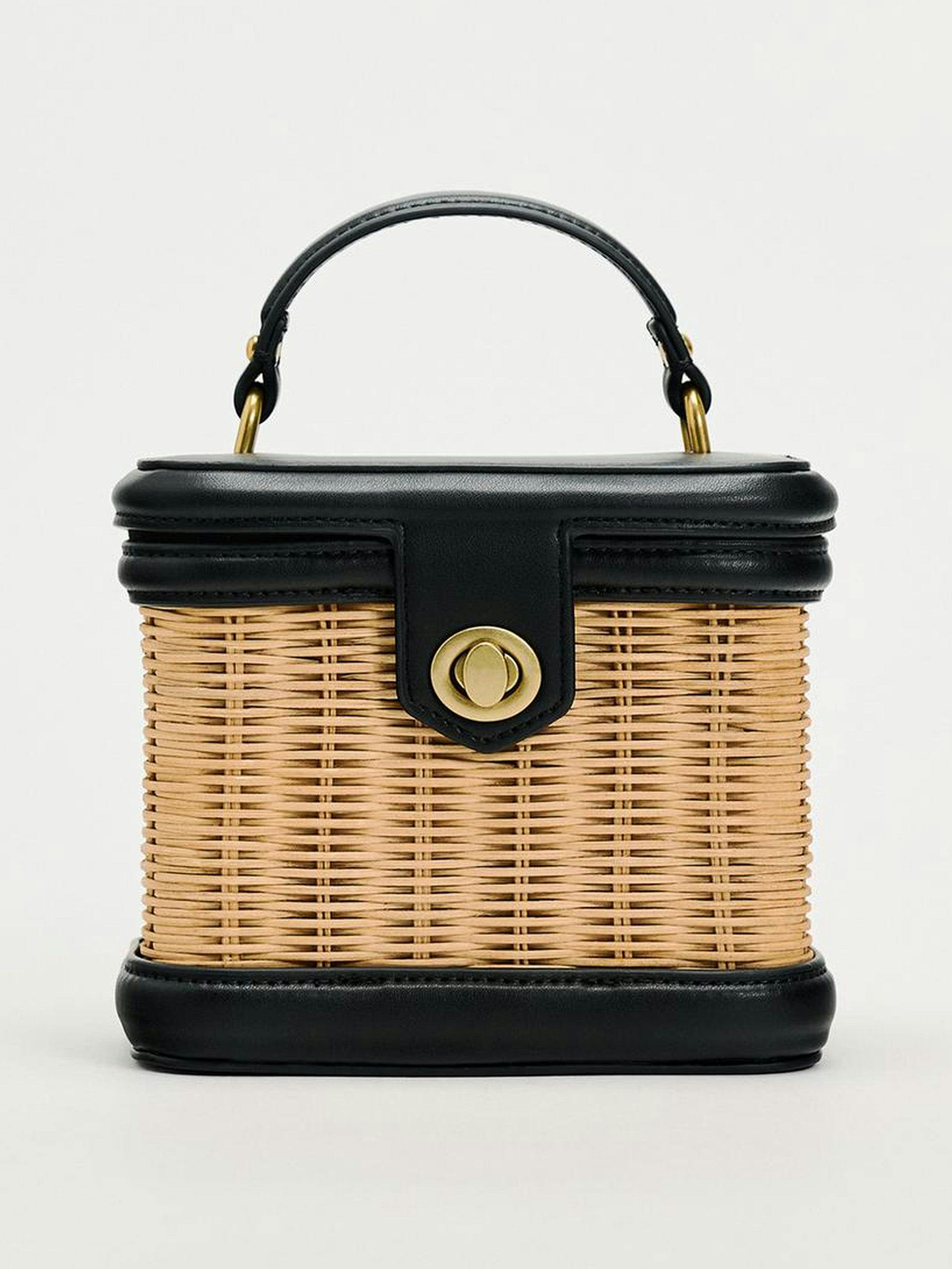 Contrast basket bag