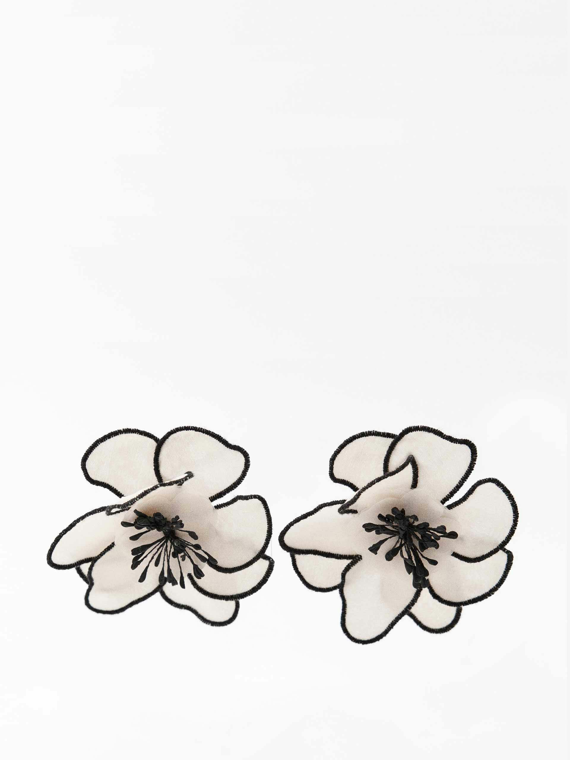 Fabric maxi flower earrings