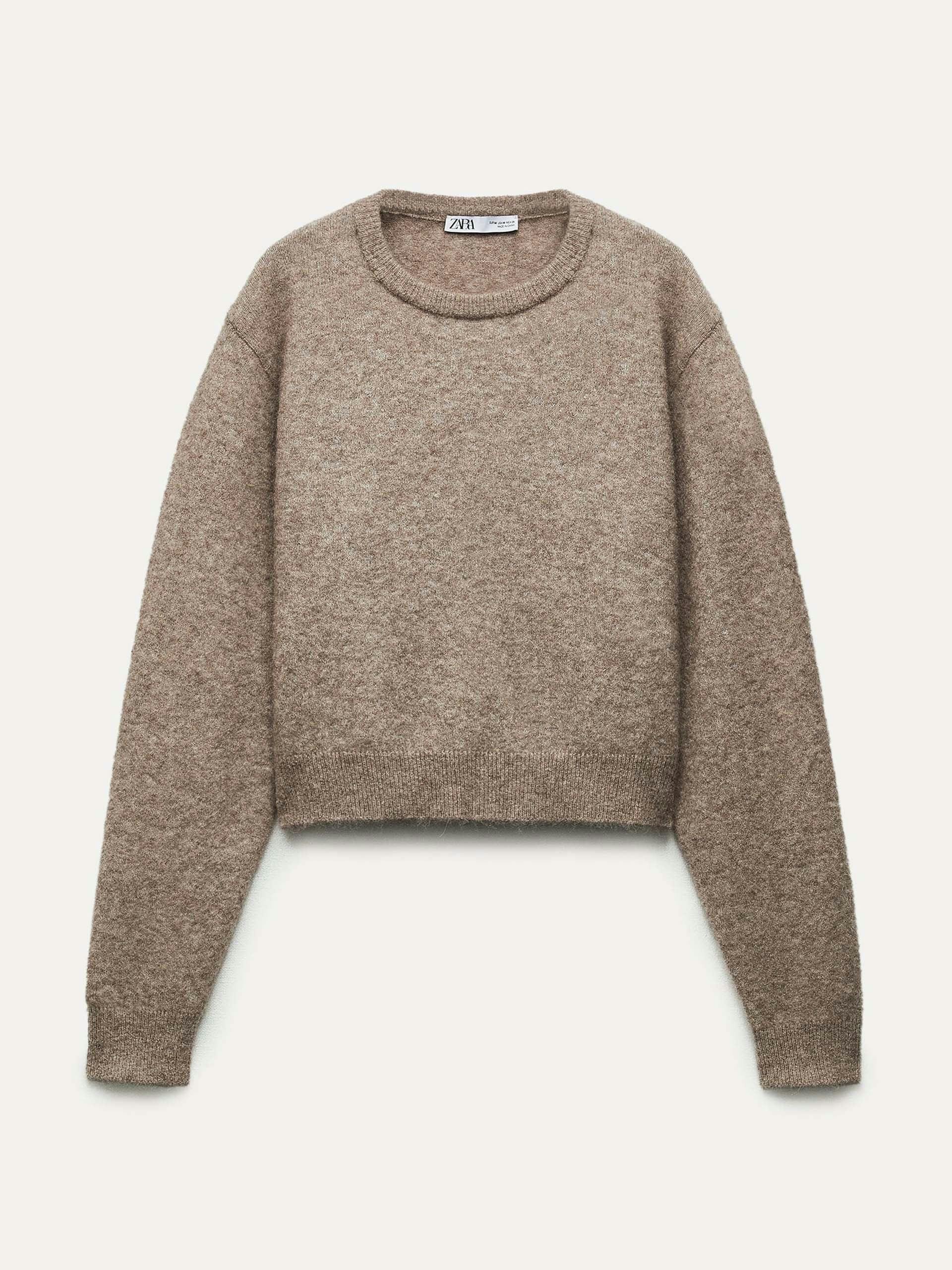 Felt texture knit sweater