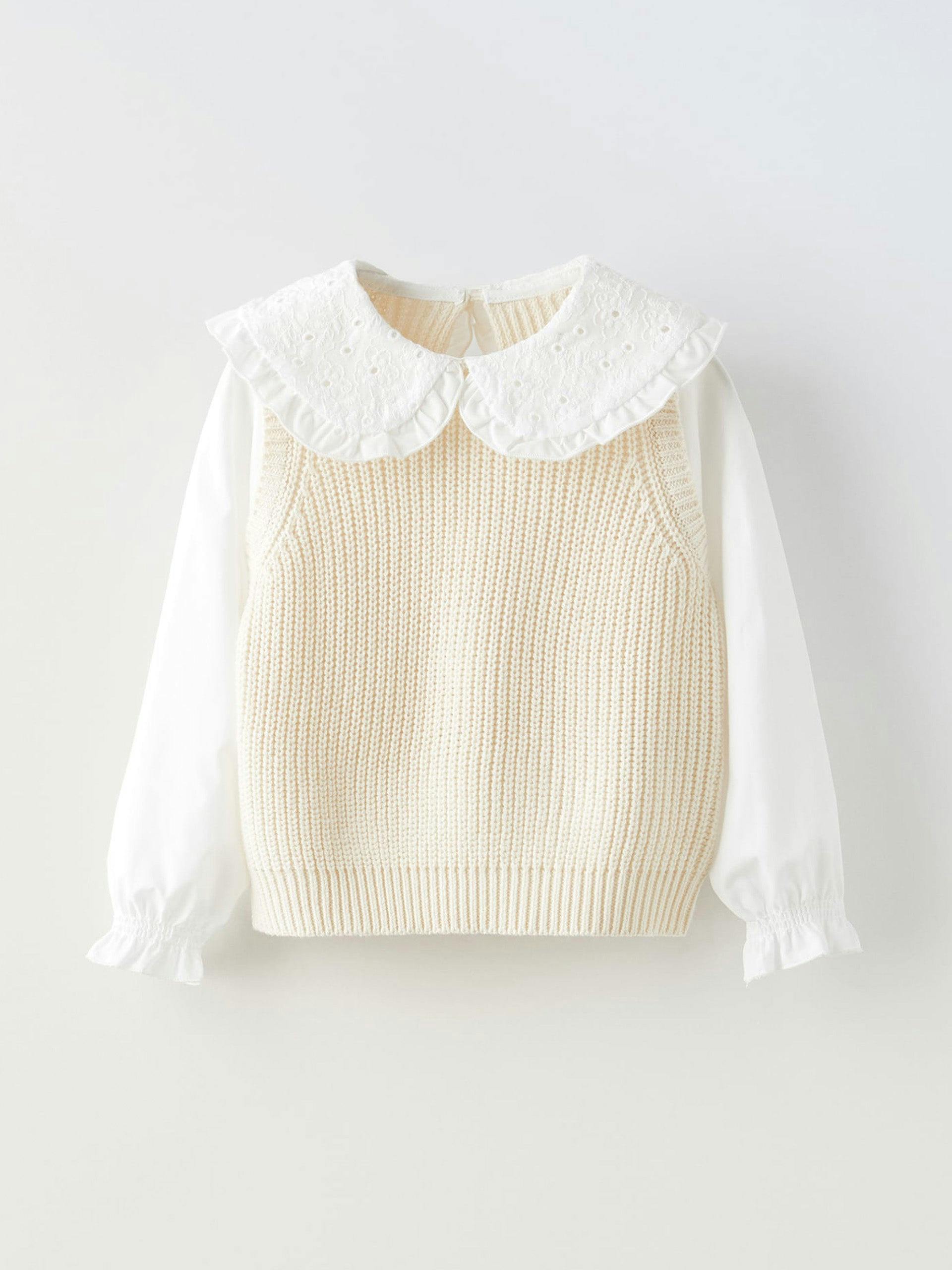 Poplin knit sweater