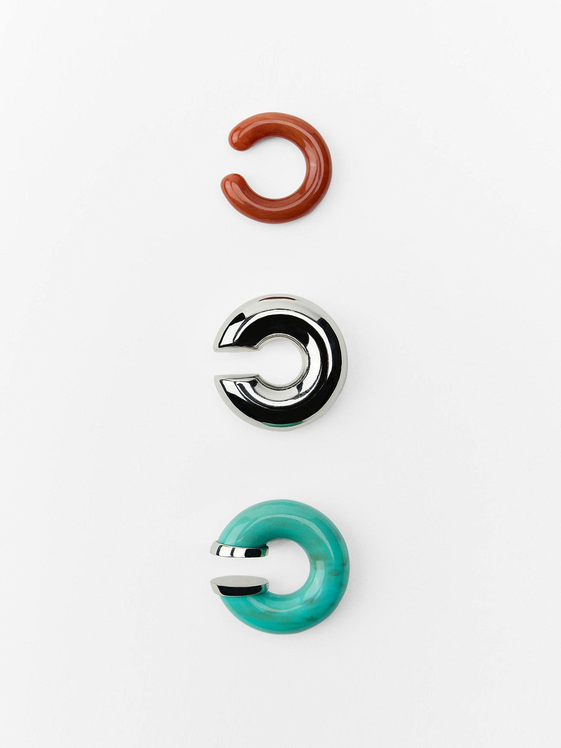 Resin ear cuff earrings (set of 3)