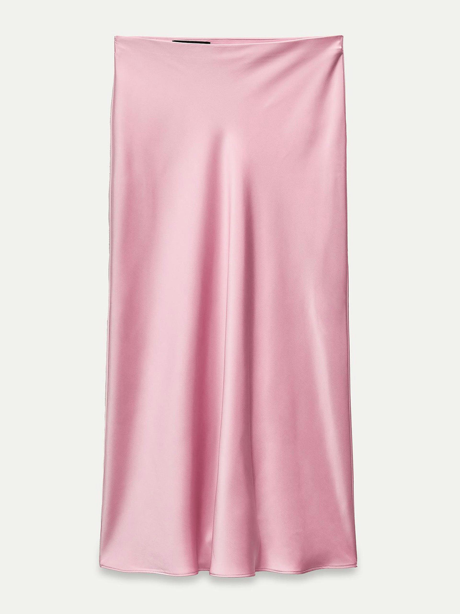 Satin midi skirt