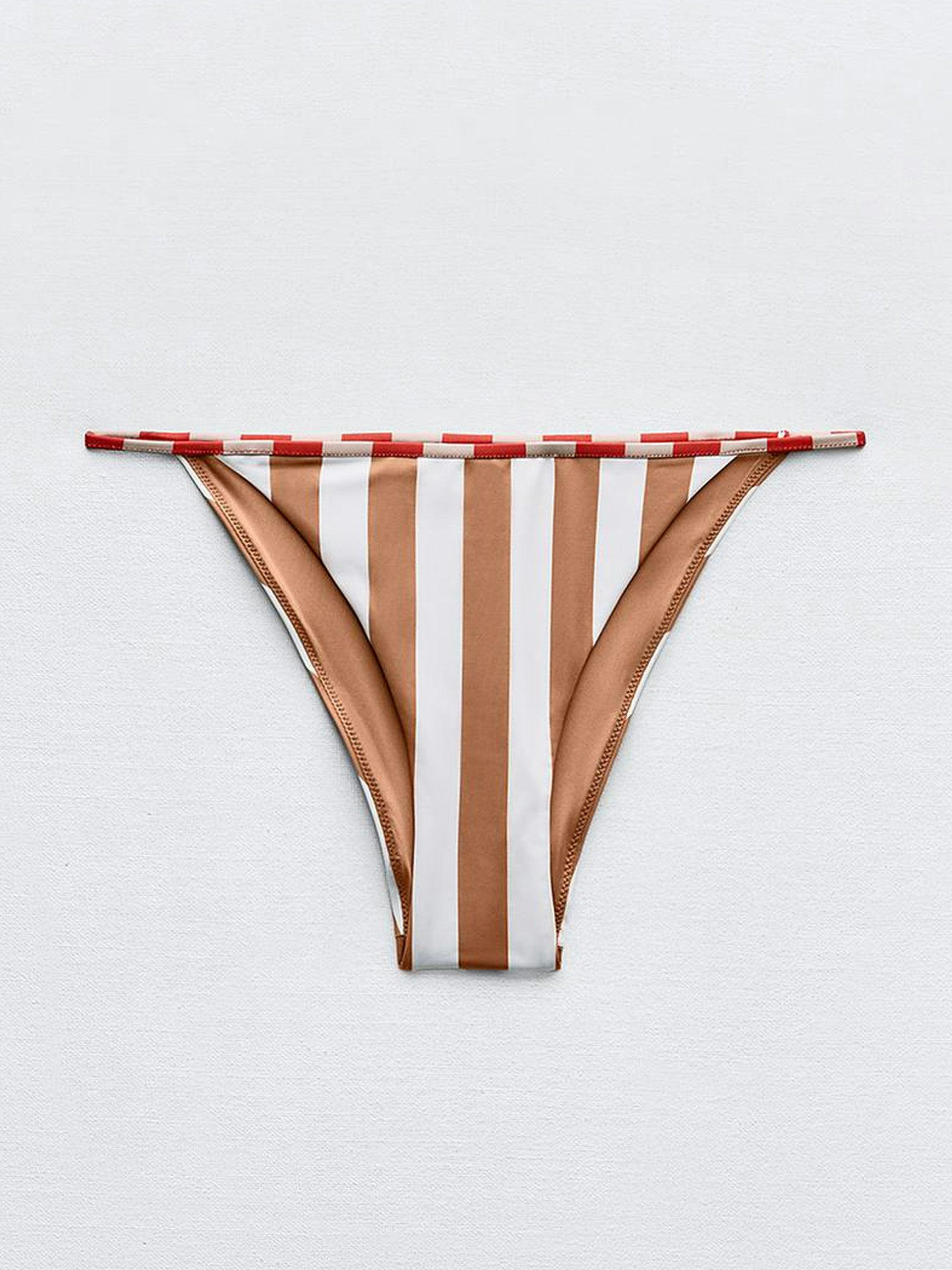 Striped bikini bottoms