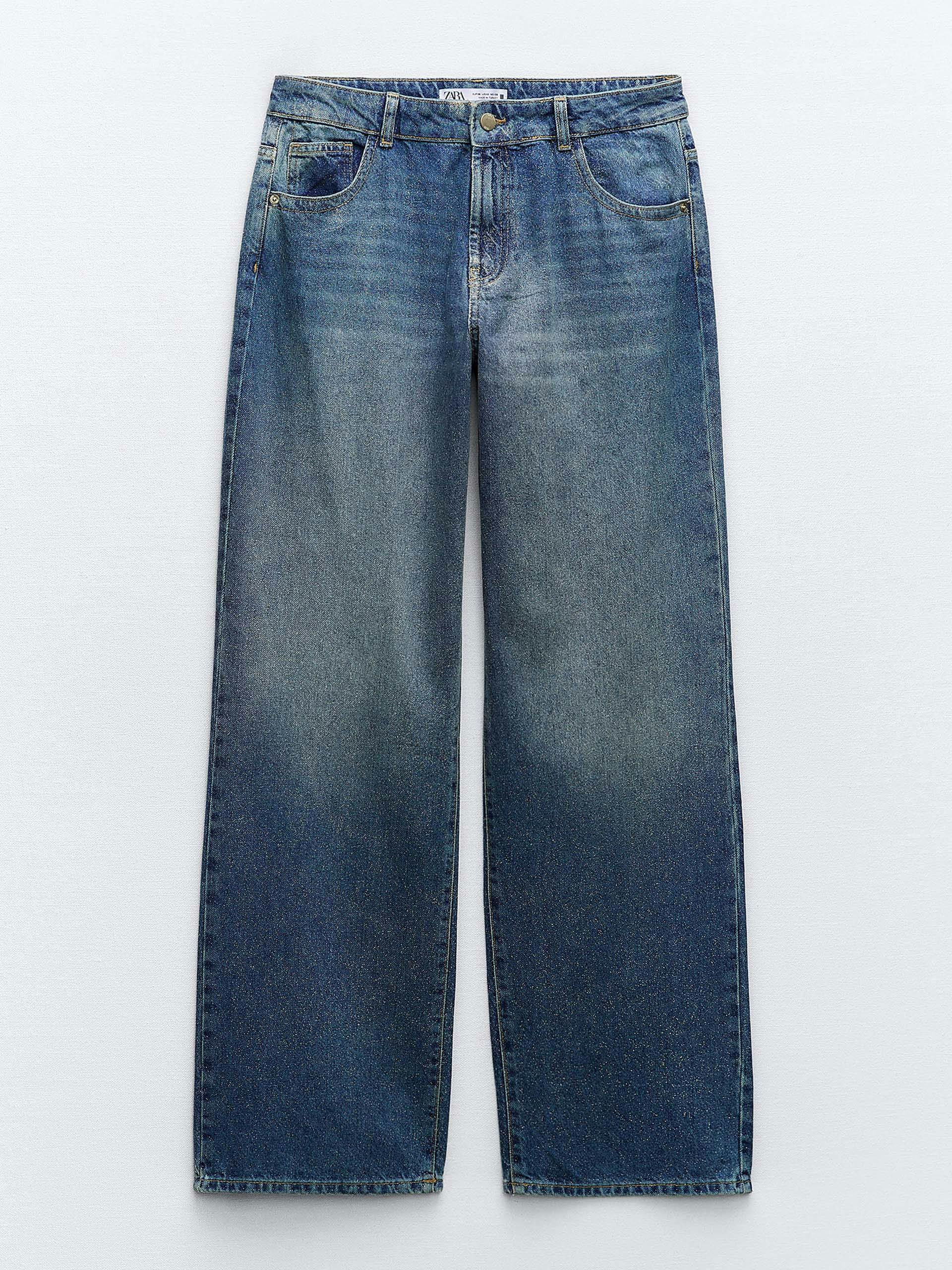 Z1975 wide-leg mid-rise jeans with shimmer