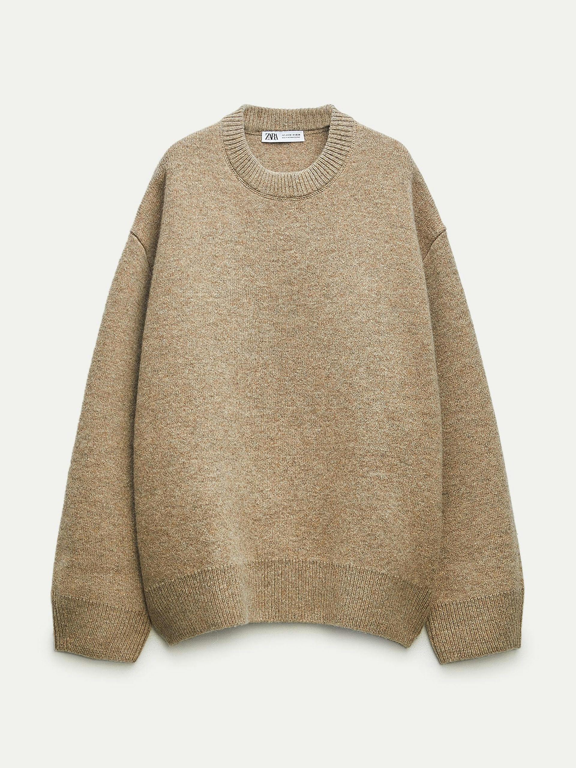 Oversize wool blend sweatshirt sweater