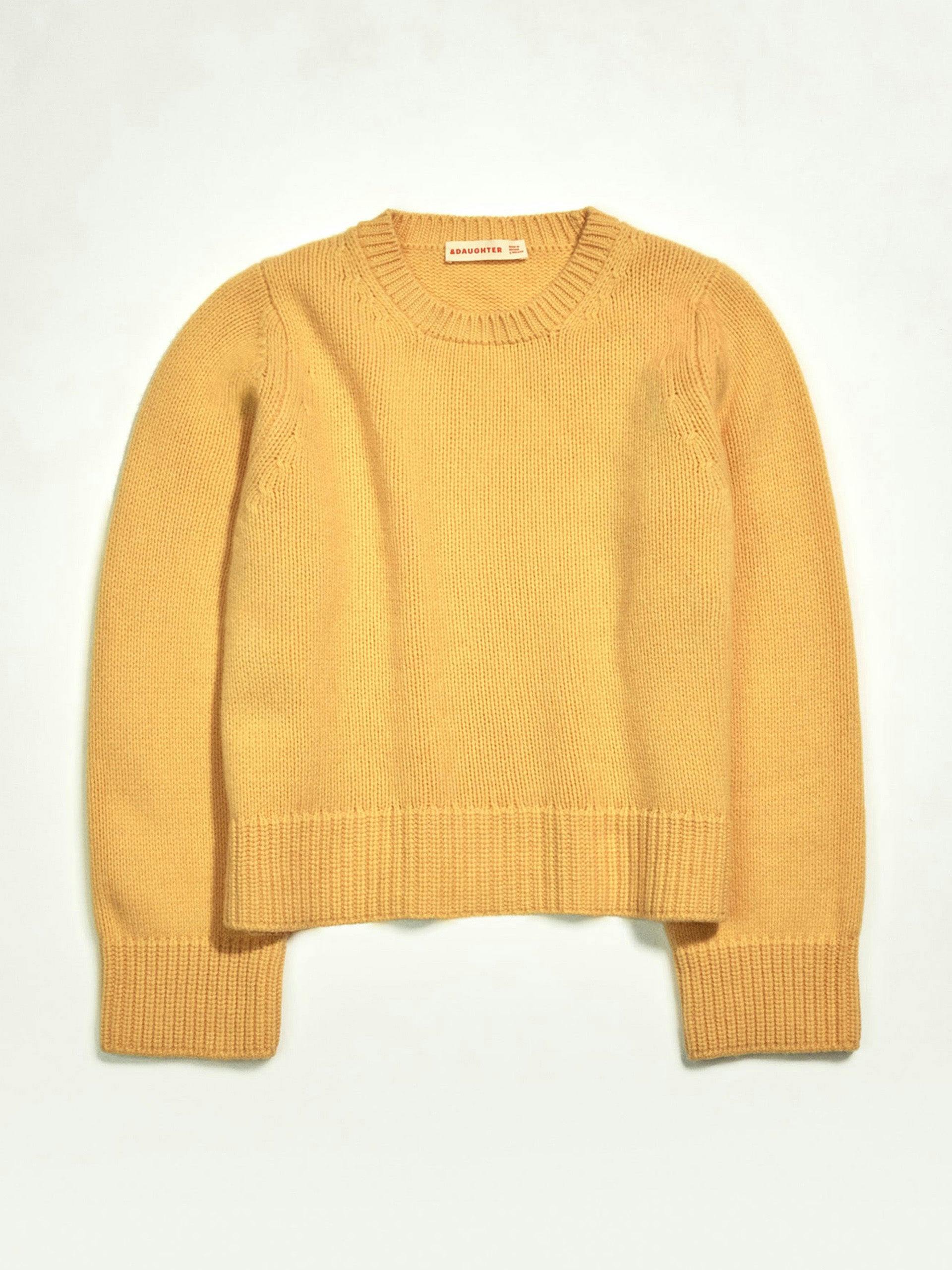 Slouch wool/cashmere crewneck in yellow