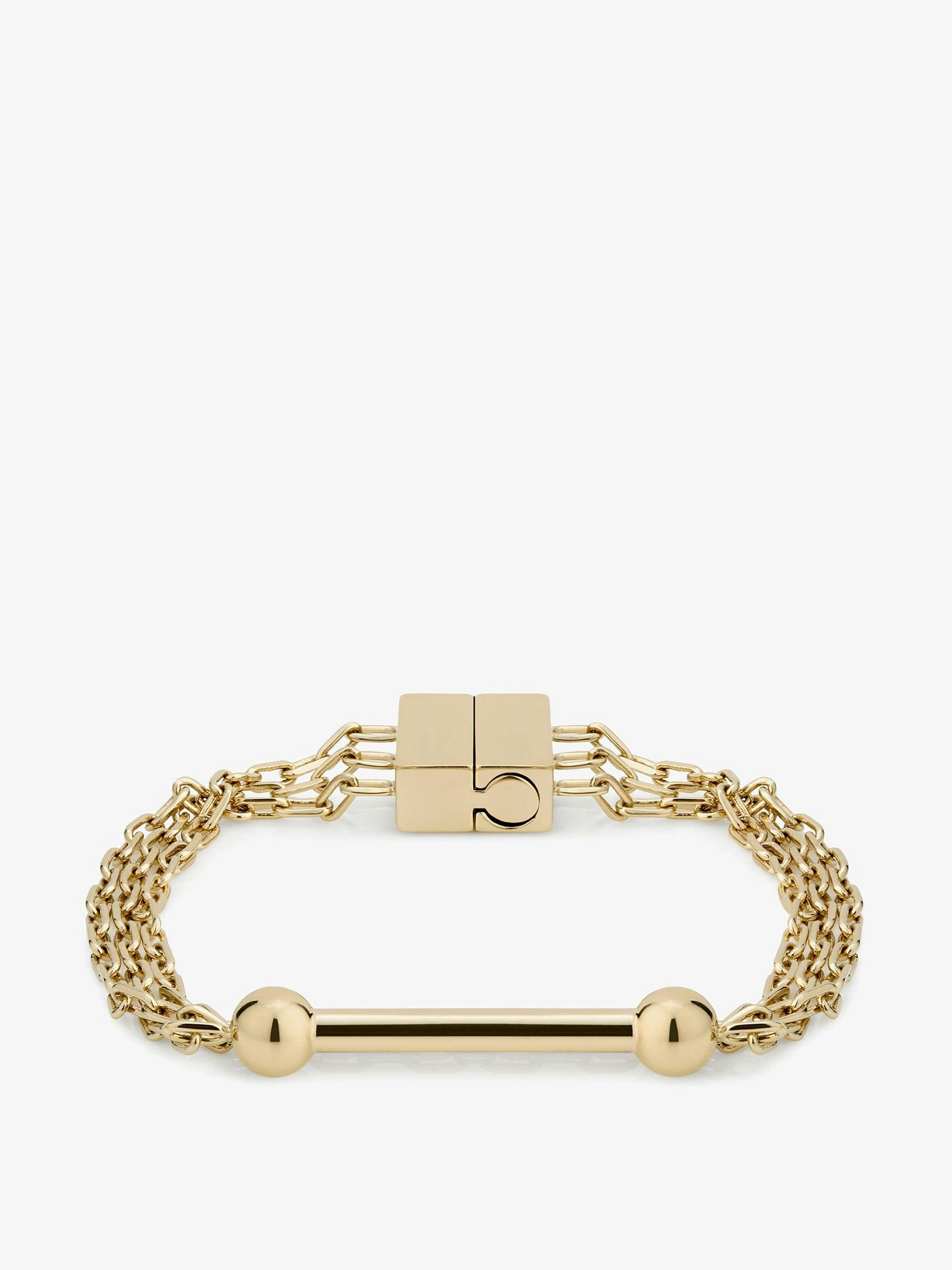 Gold music bar chain bracelet