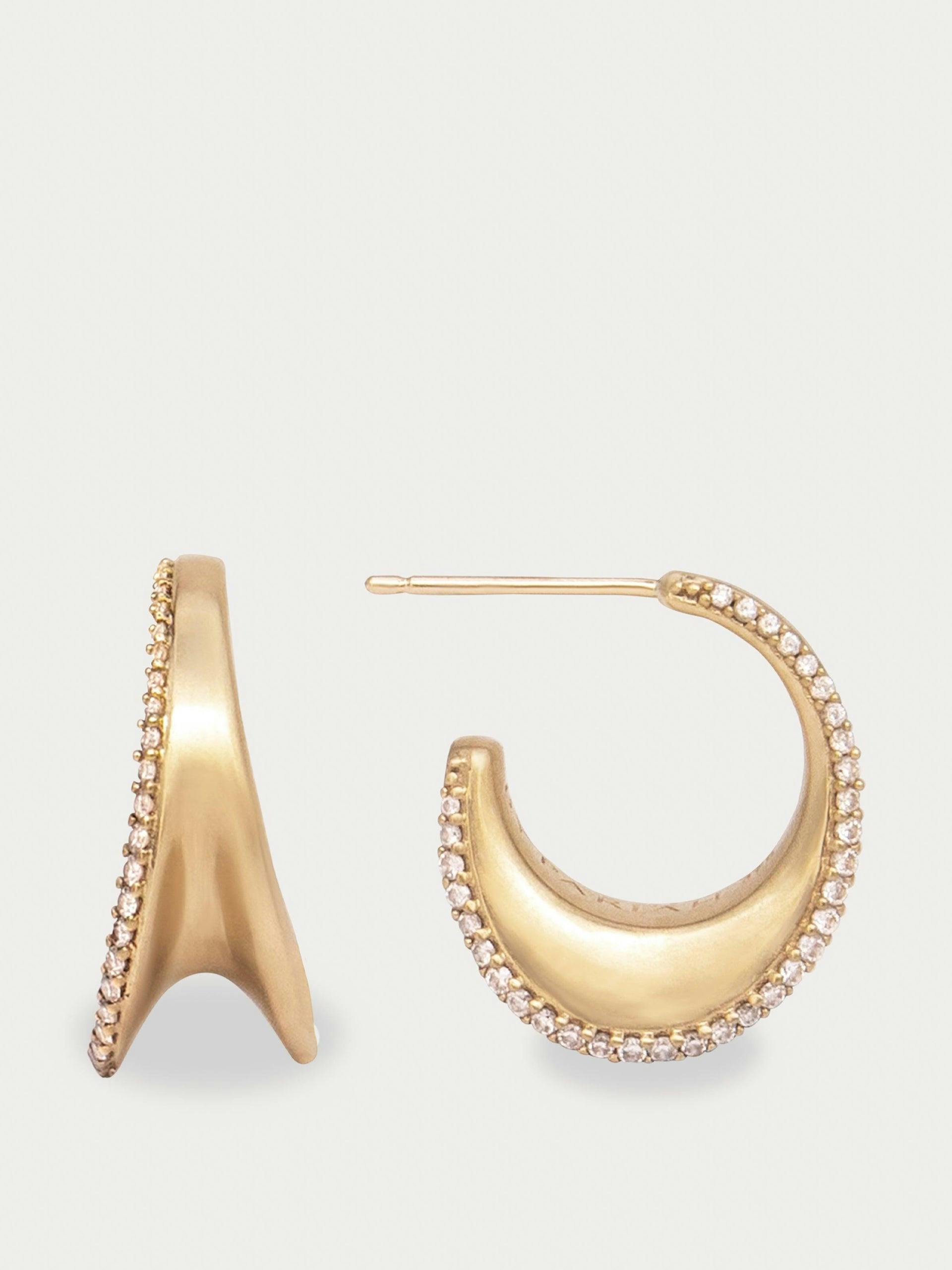 Cleave diamond and gold hoop earrings
