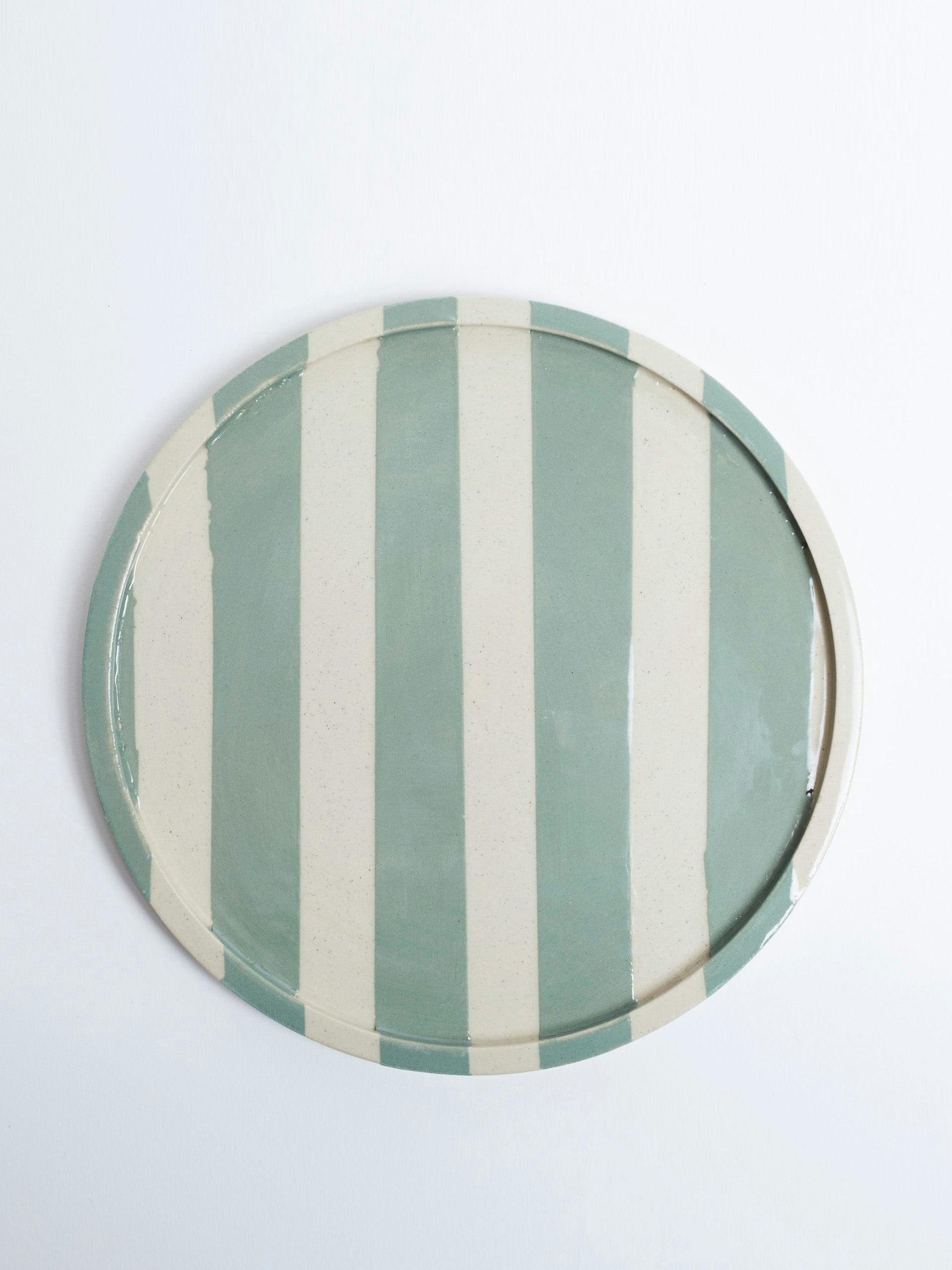 Green stripe small plate