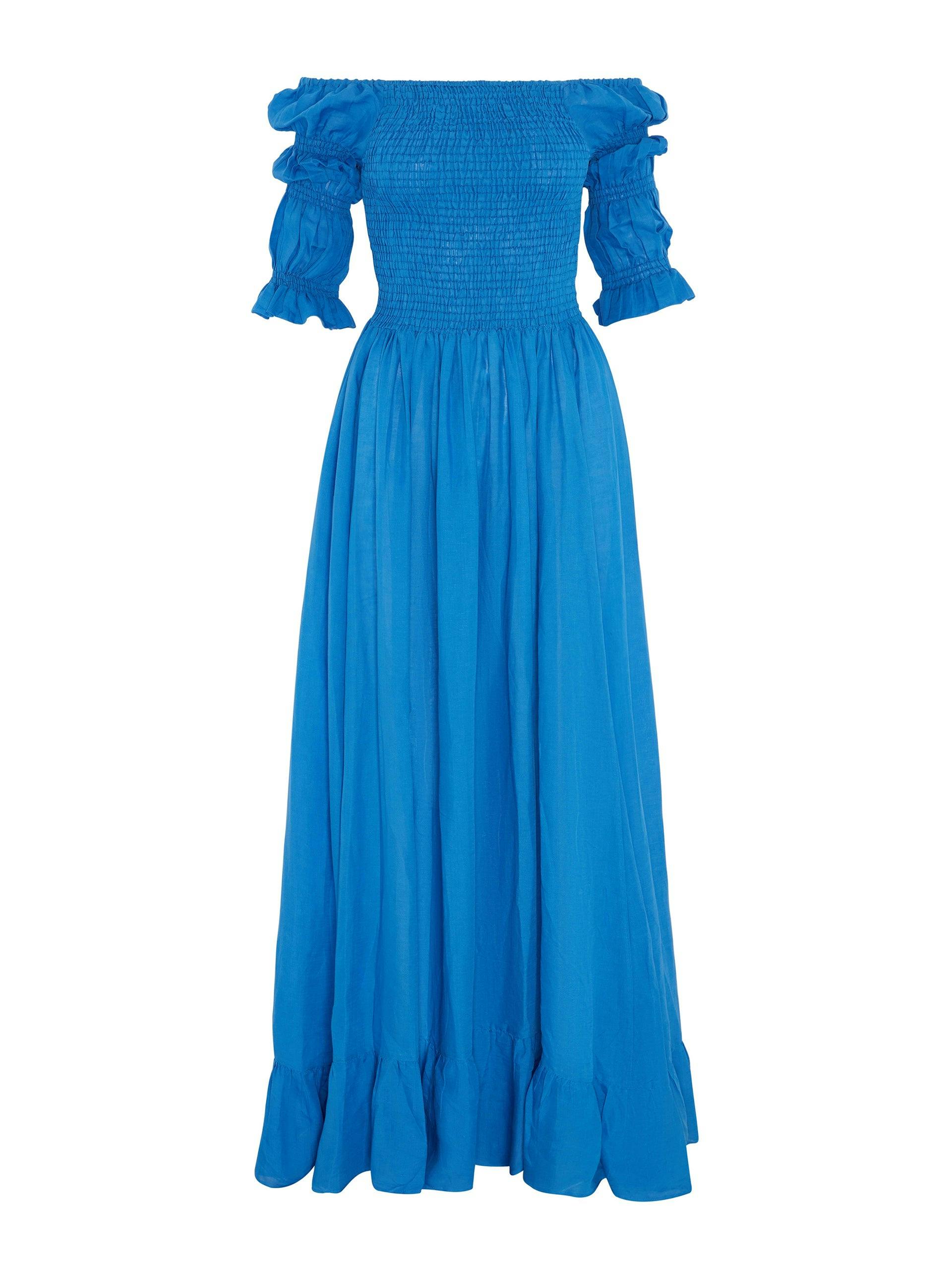 Marine blue Lora dress in Lenzing Linen