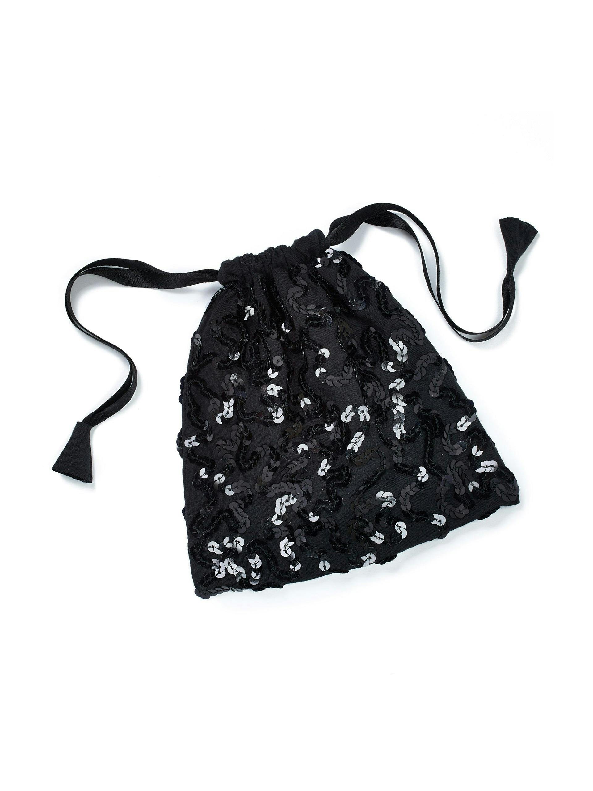 Hand-embellished small sequin bag