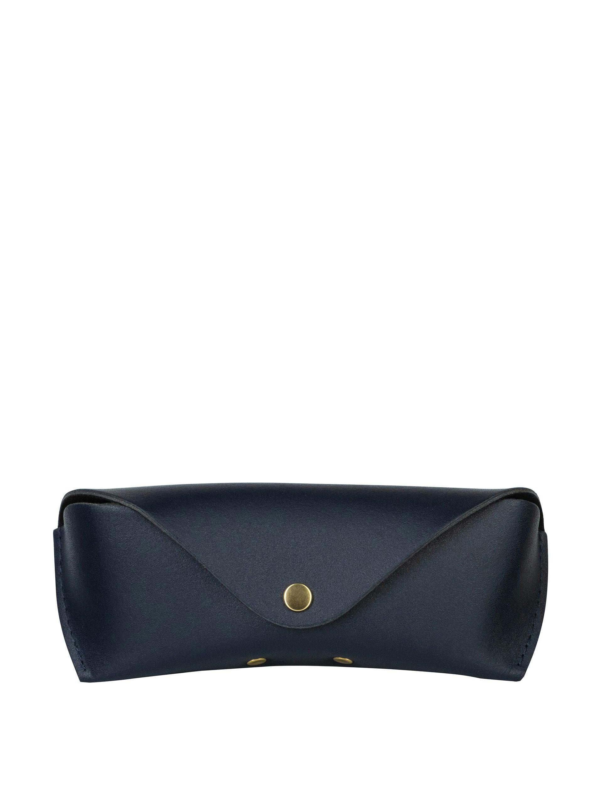 Leather glasses case in navy, blue or pink
