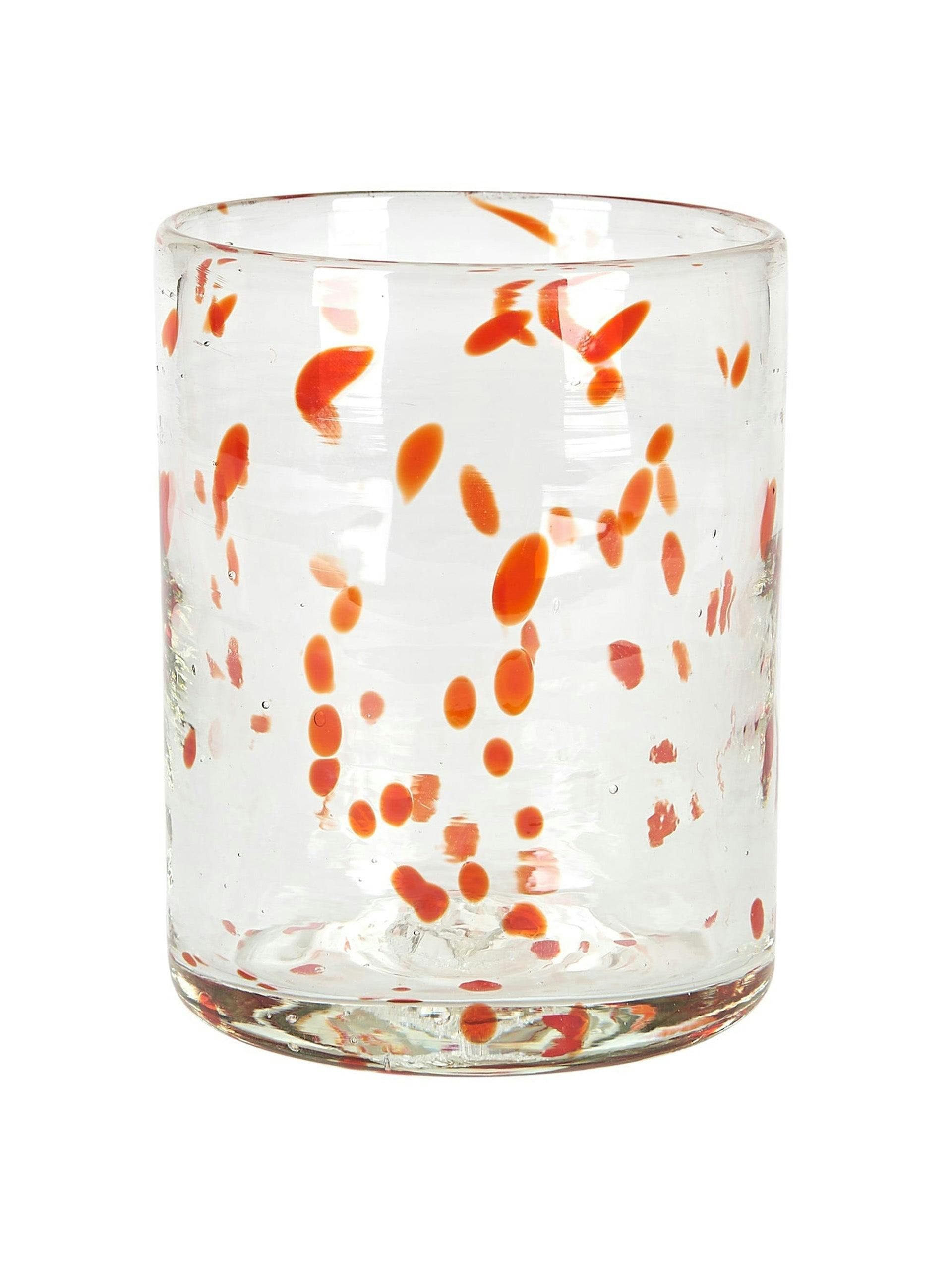 Amber confetti Murano glass tumbler