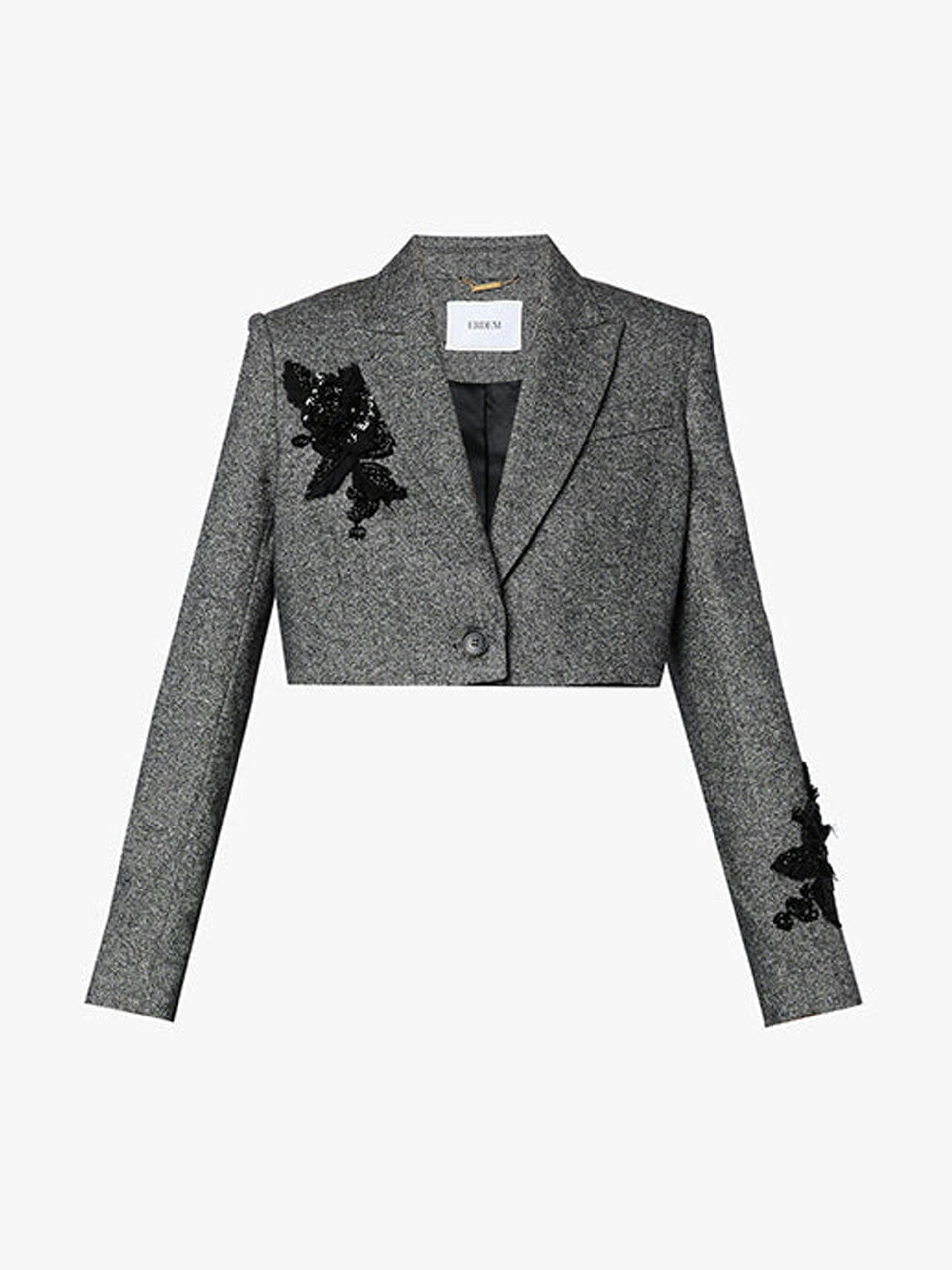 Genevieve tailored grey birdseye jacket