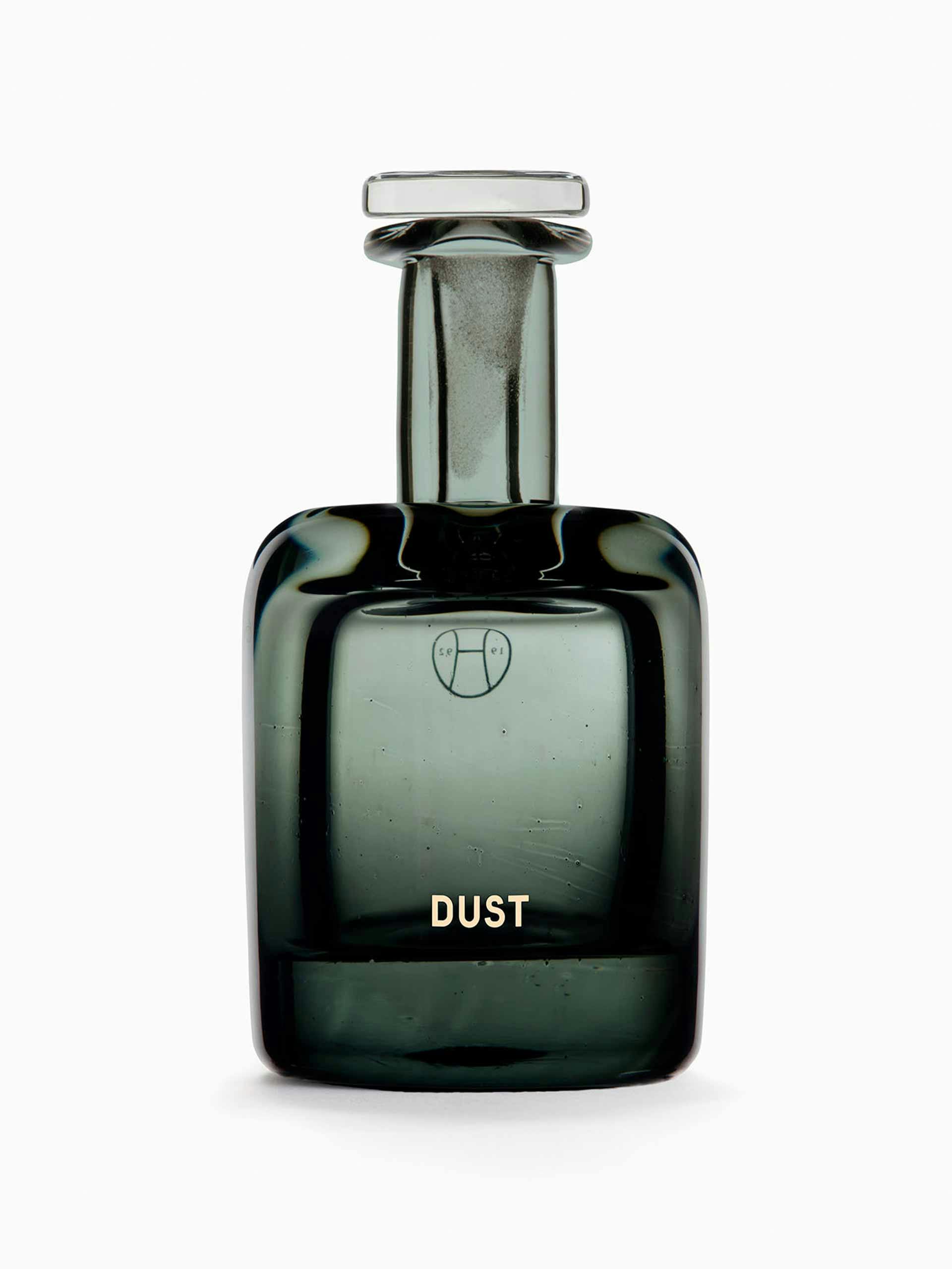 Dust fragrance in handblown bottle