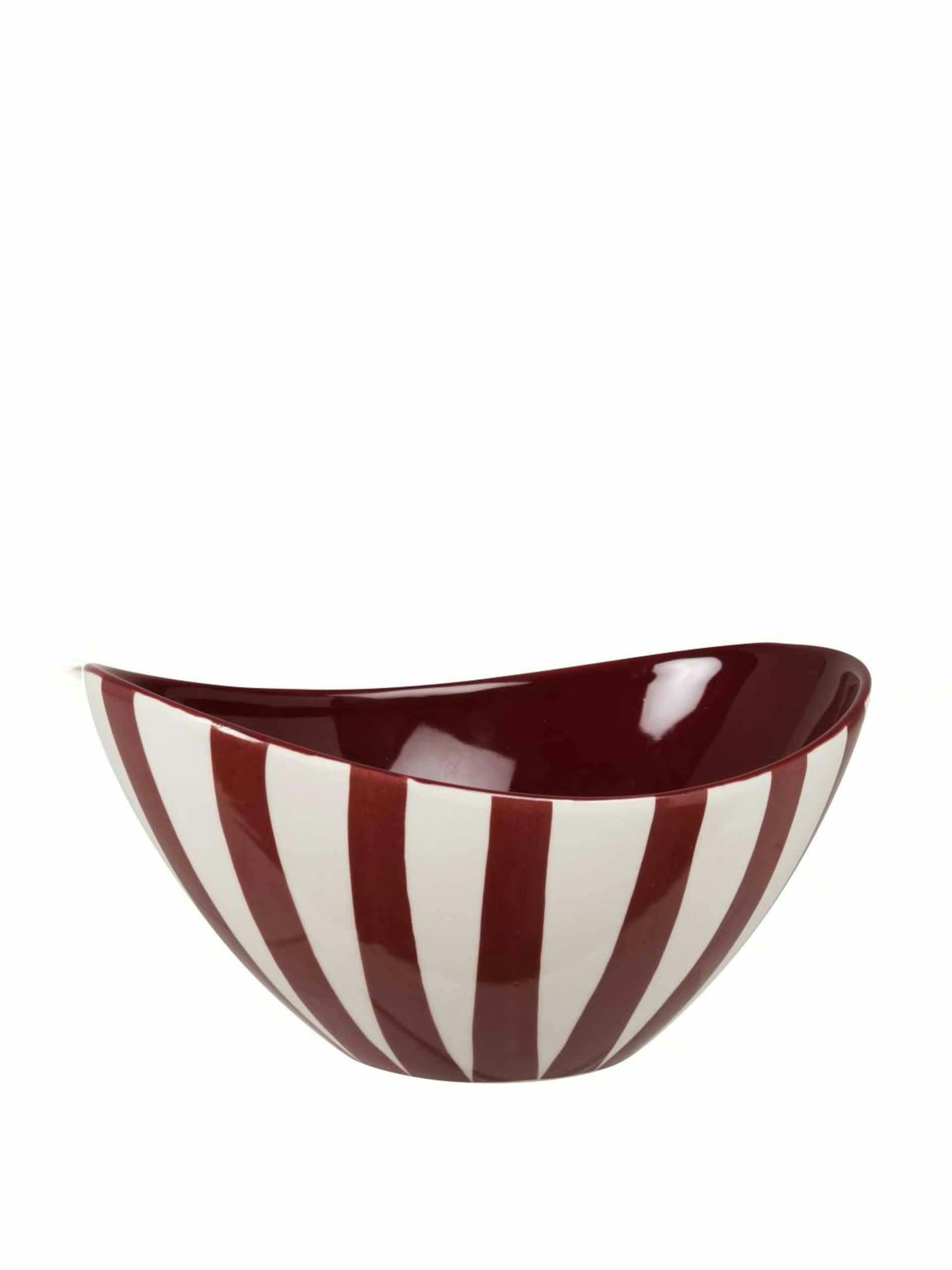 Striped stoneware bowl