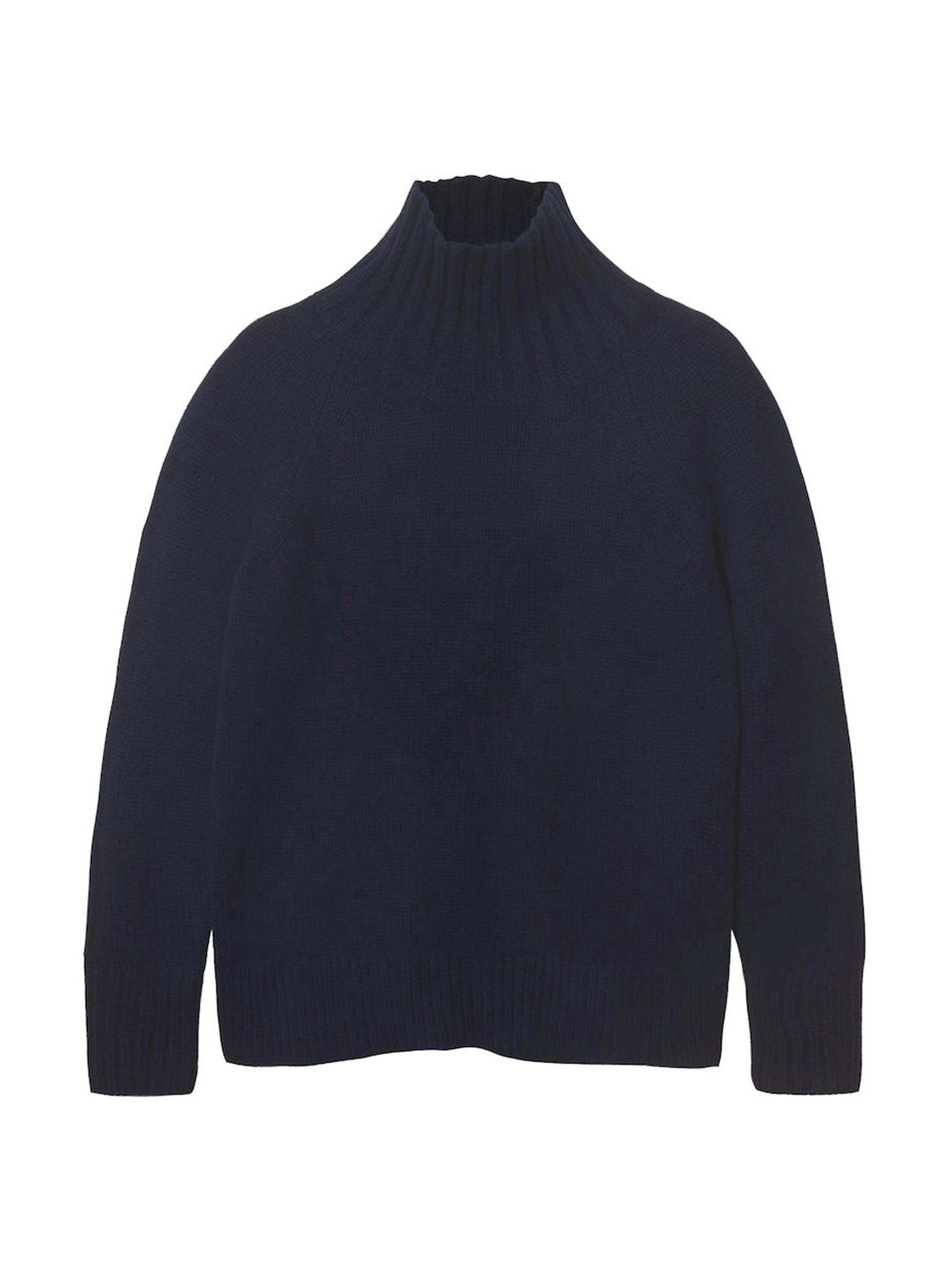 The Authentic funnel knit in navy marl