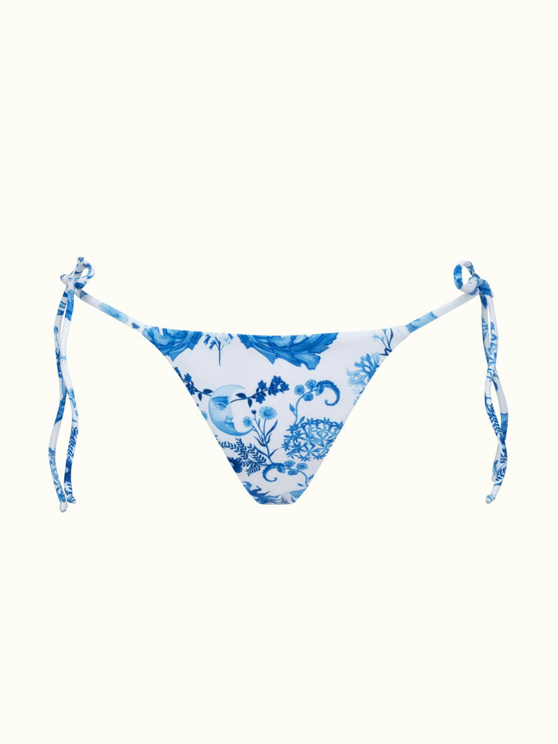 Borgo de Nor x Talia Collins blue and white electra bikini bottoms