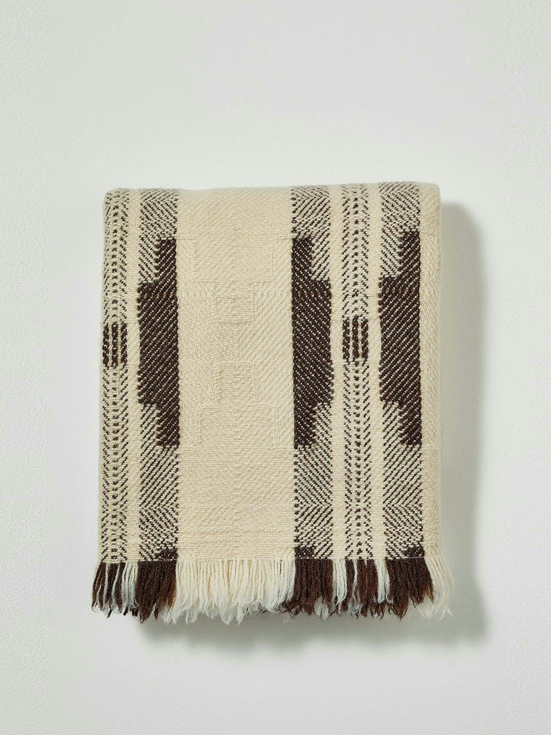 Brown and cream blanket