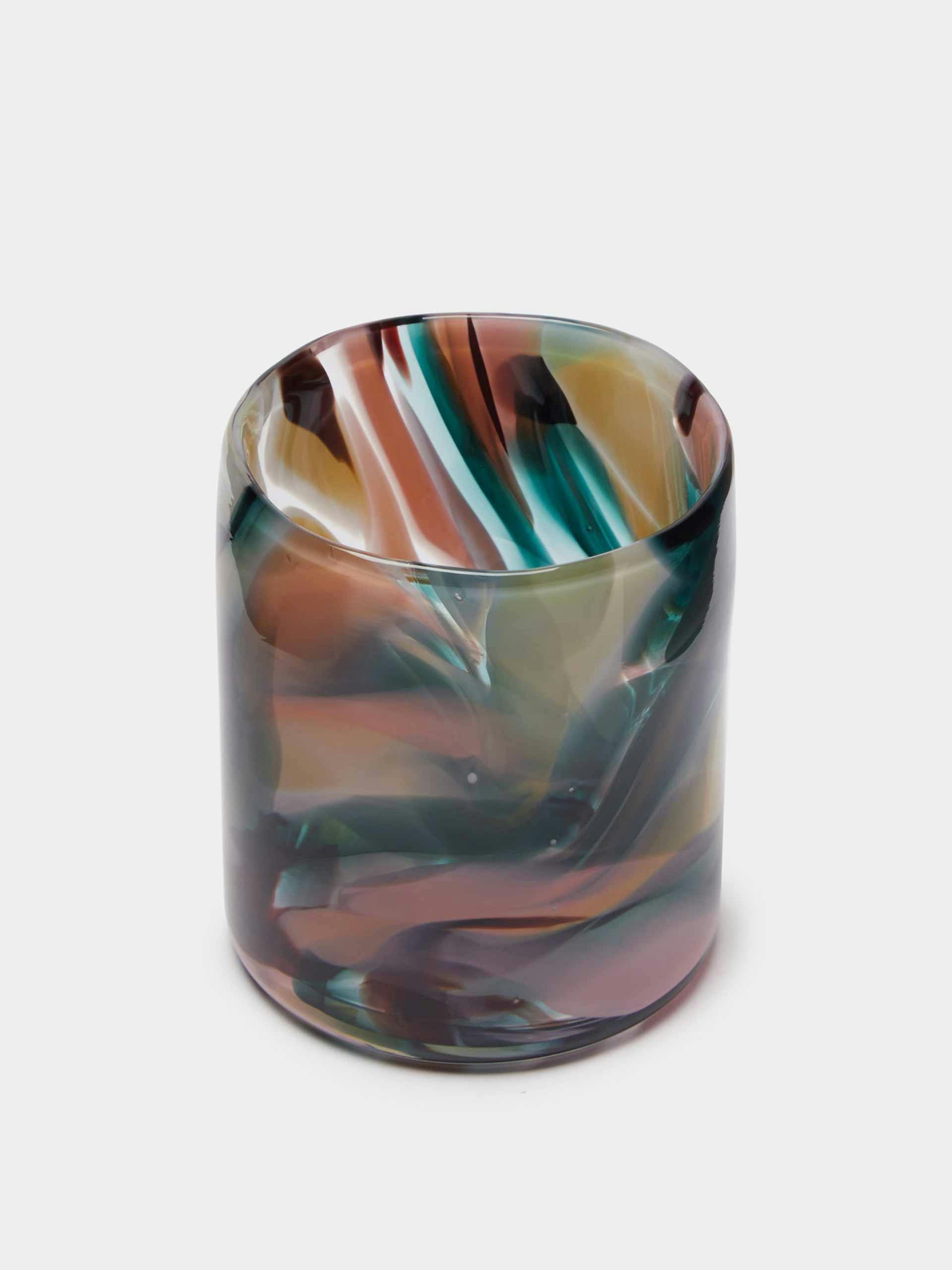 Marbled glass tumbler