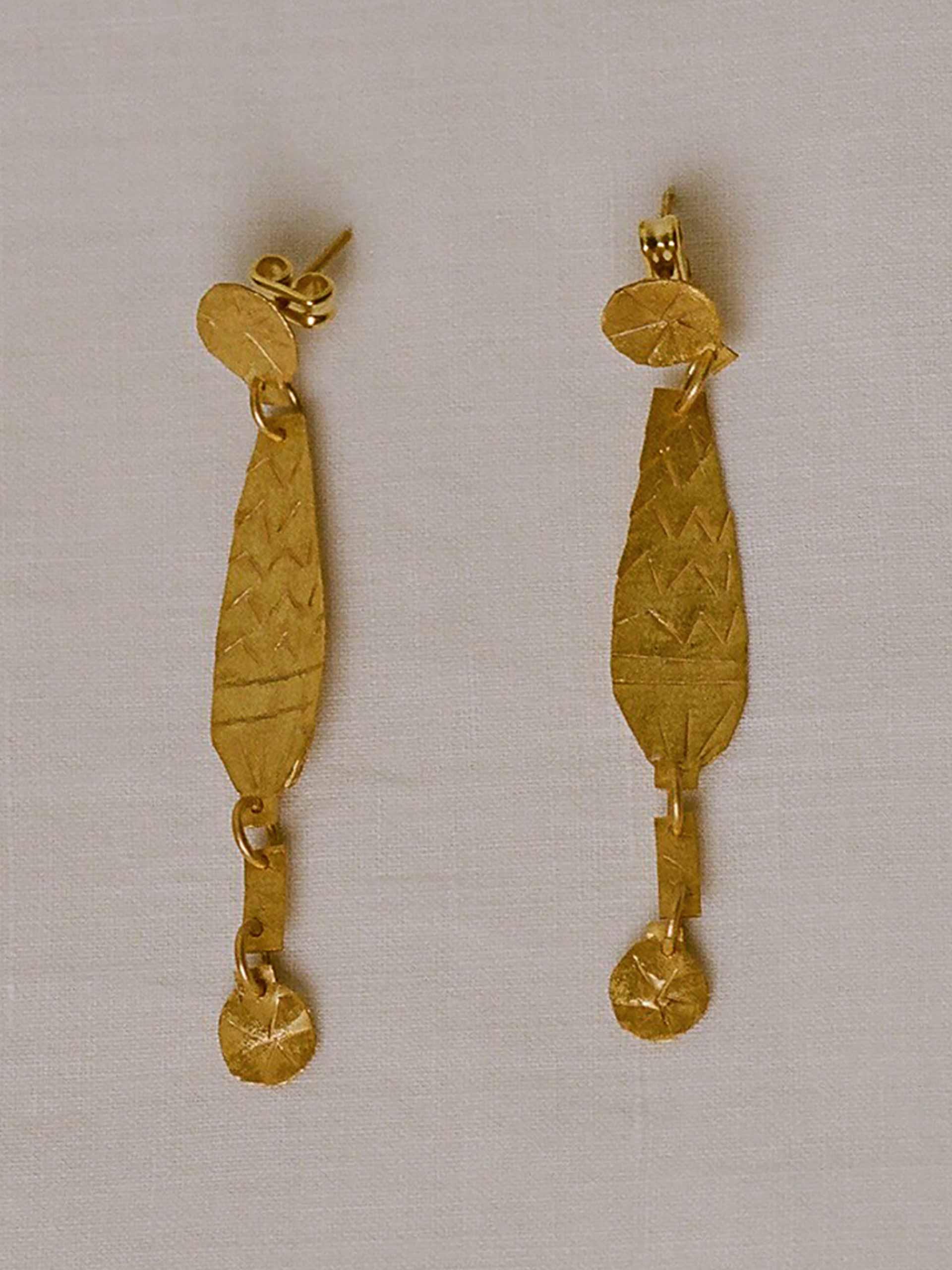 Handmade gold plated earrings