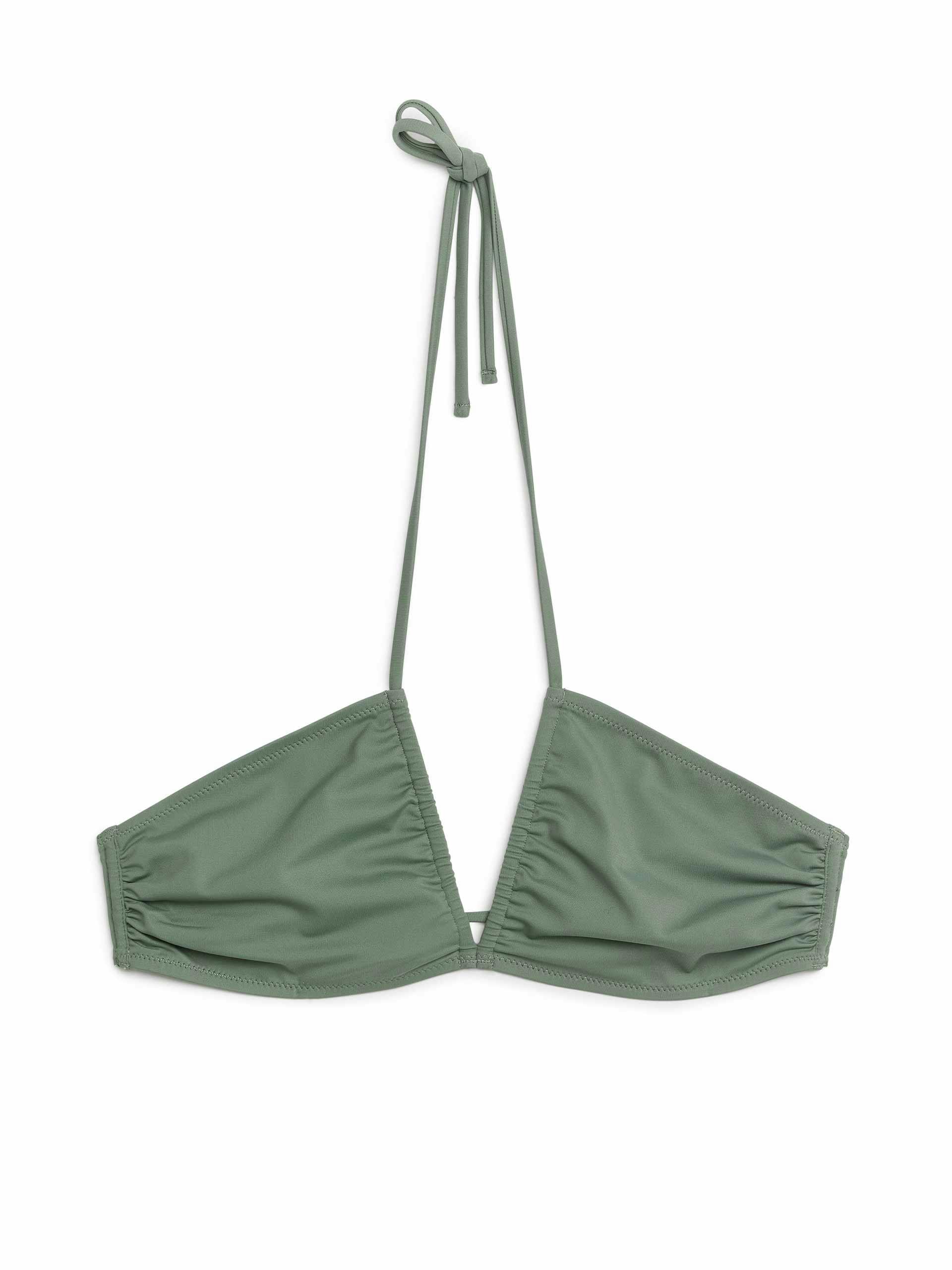 Green halterneck bikini top