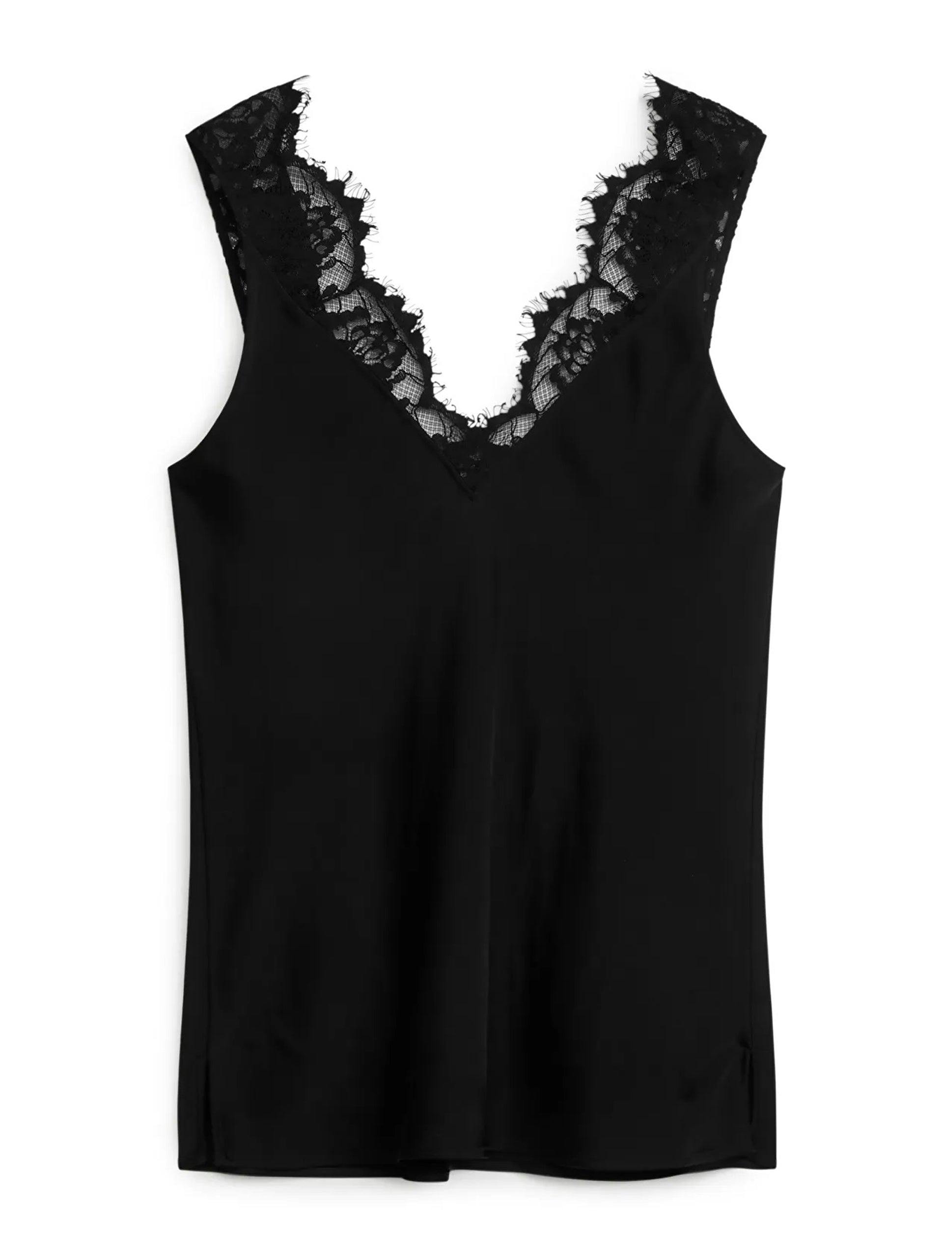 Black top with lace detail
