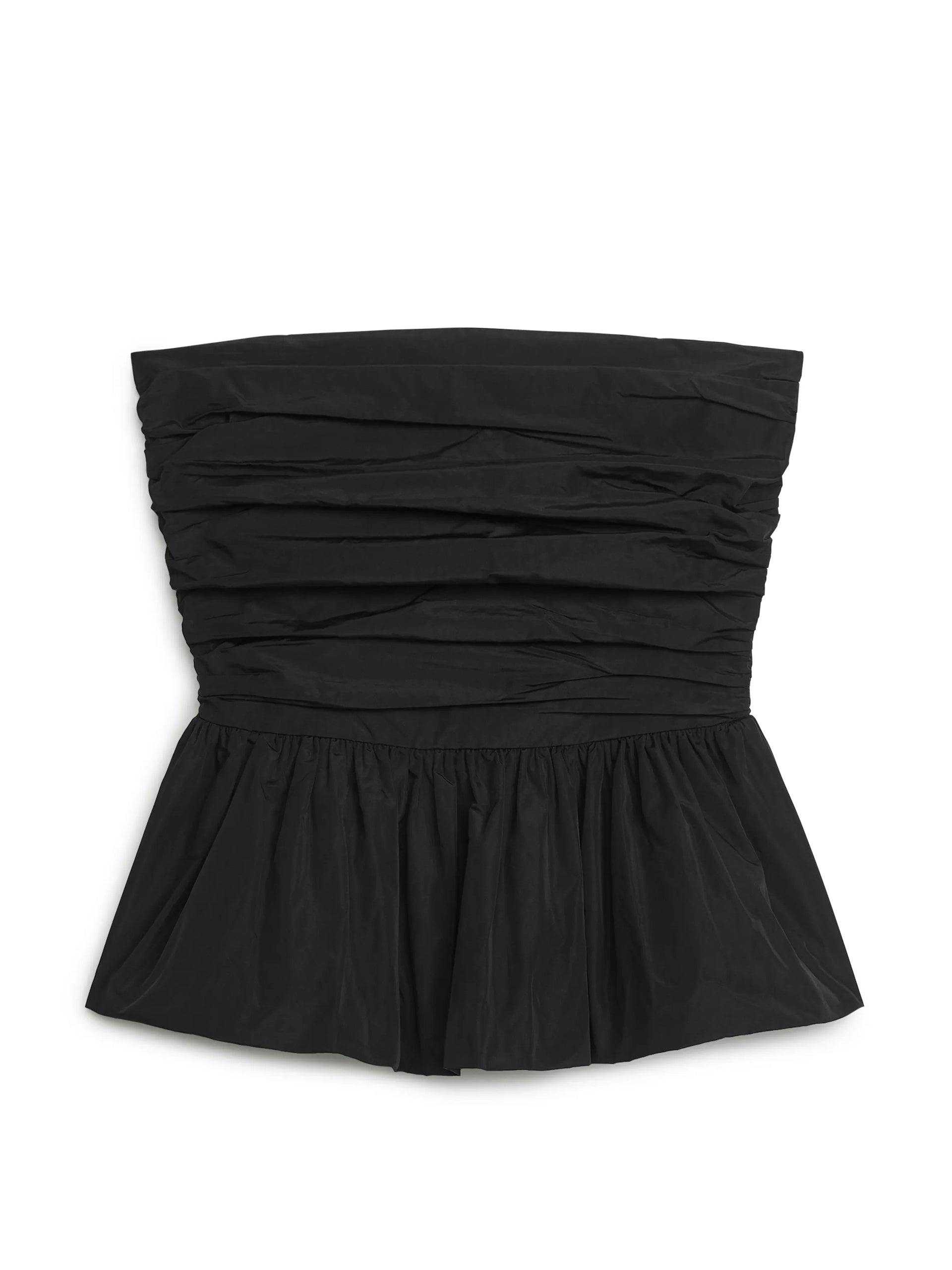Black ruched bustier