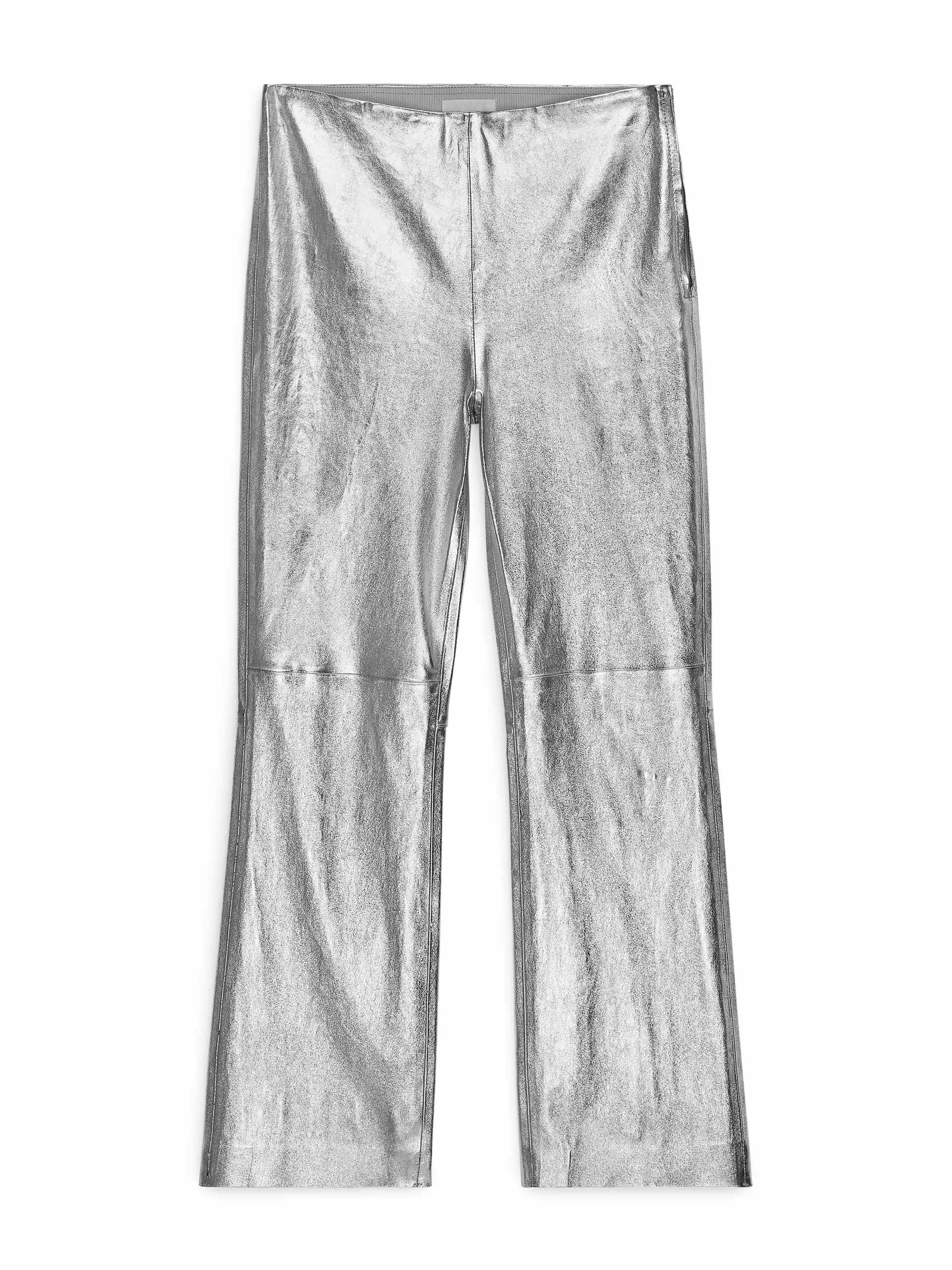 Cropped stretch leather trousers