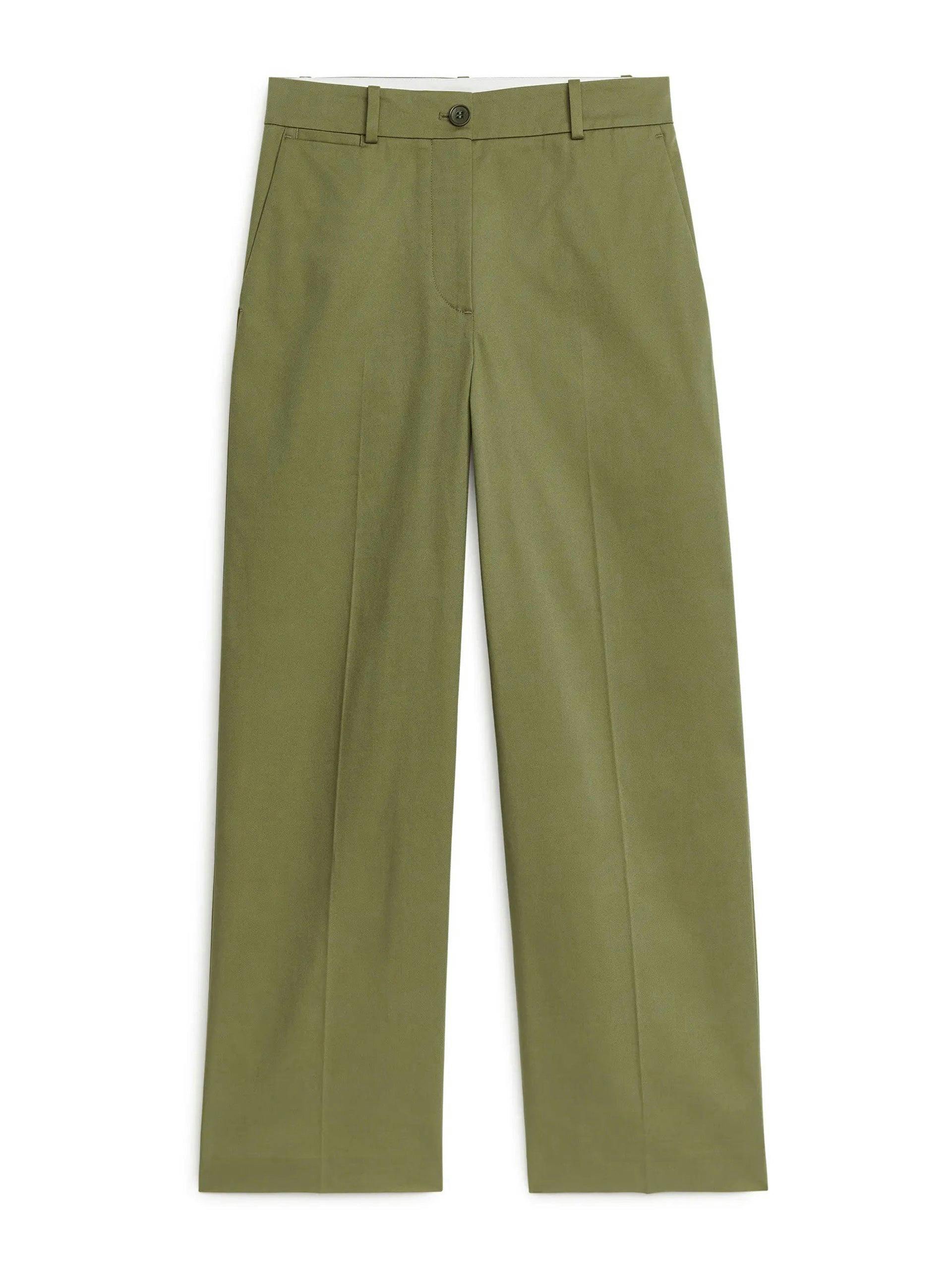 Green wide trousers