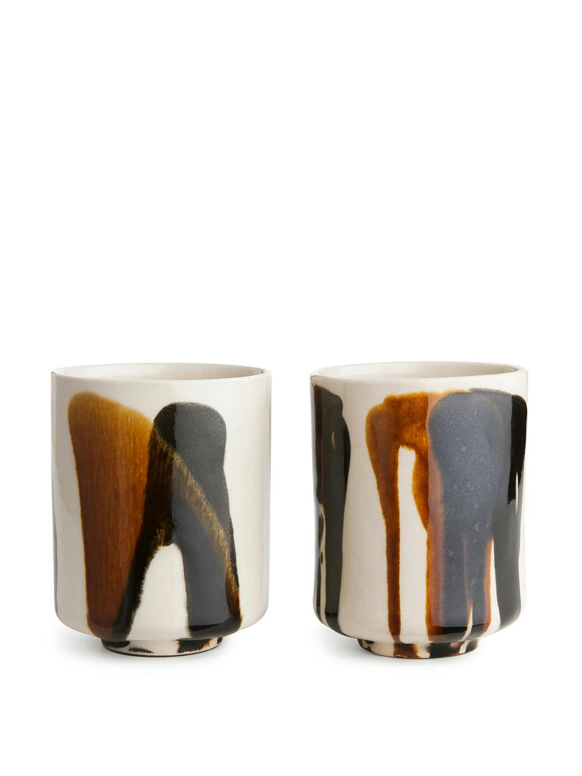 Cups with splash design (set of 2)