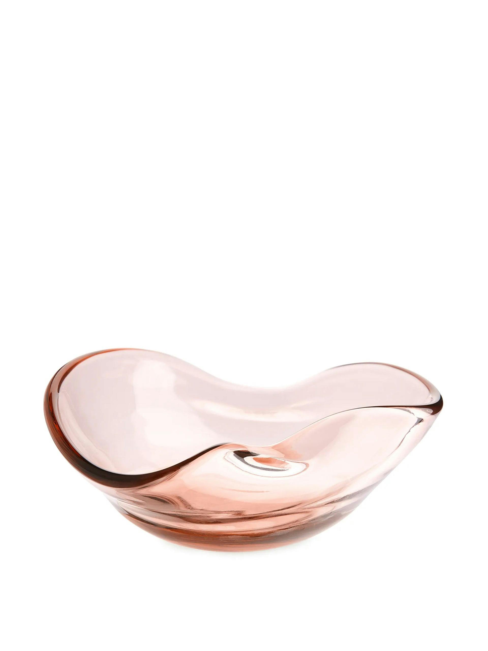 Pink sculptural glass bowl