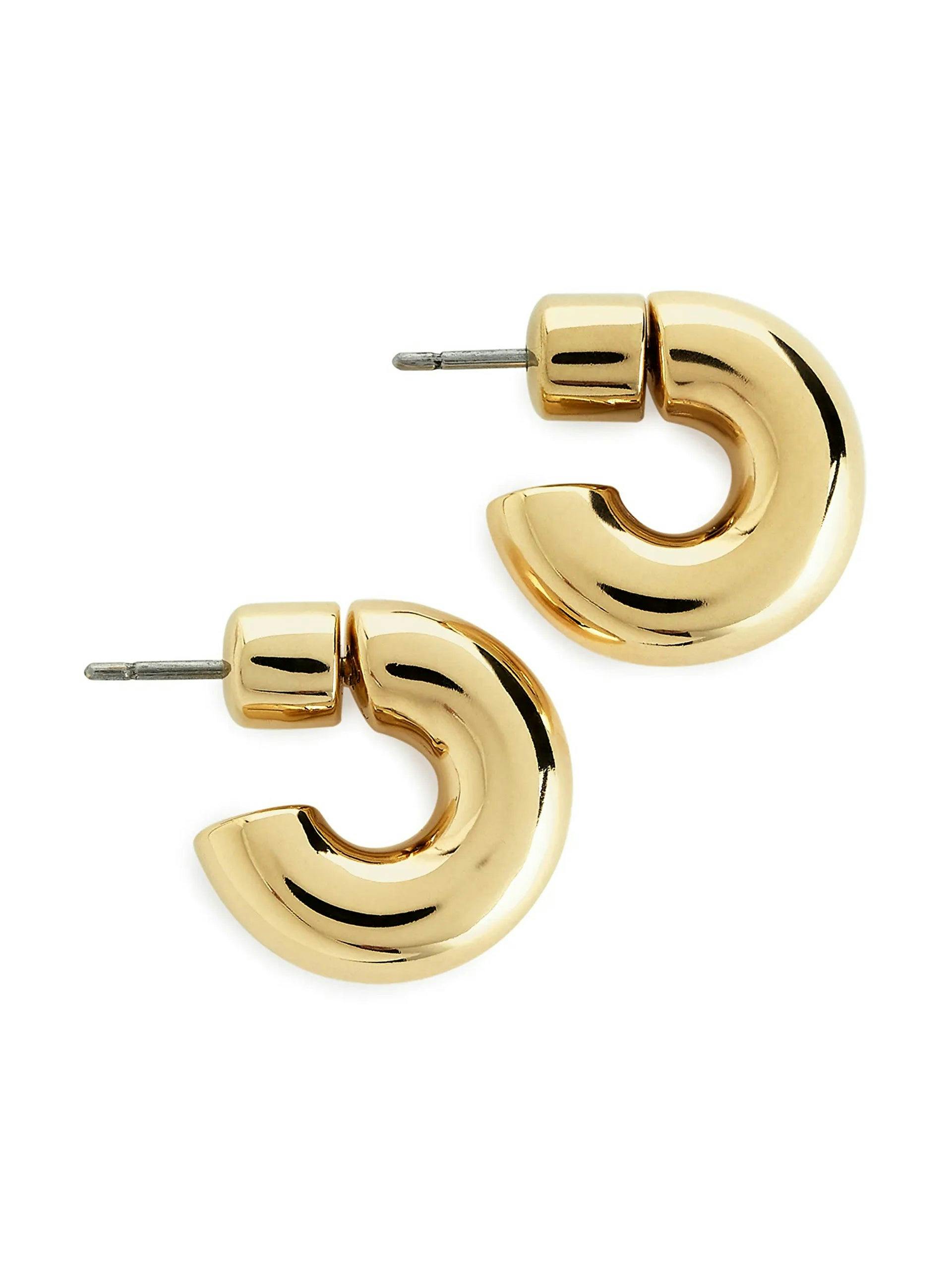 Small chunky gold-plated hoops