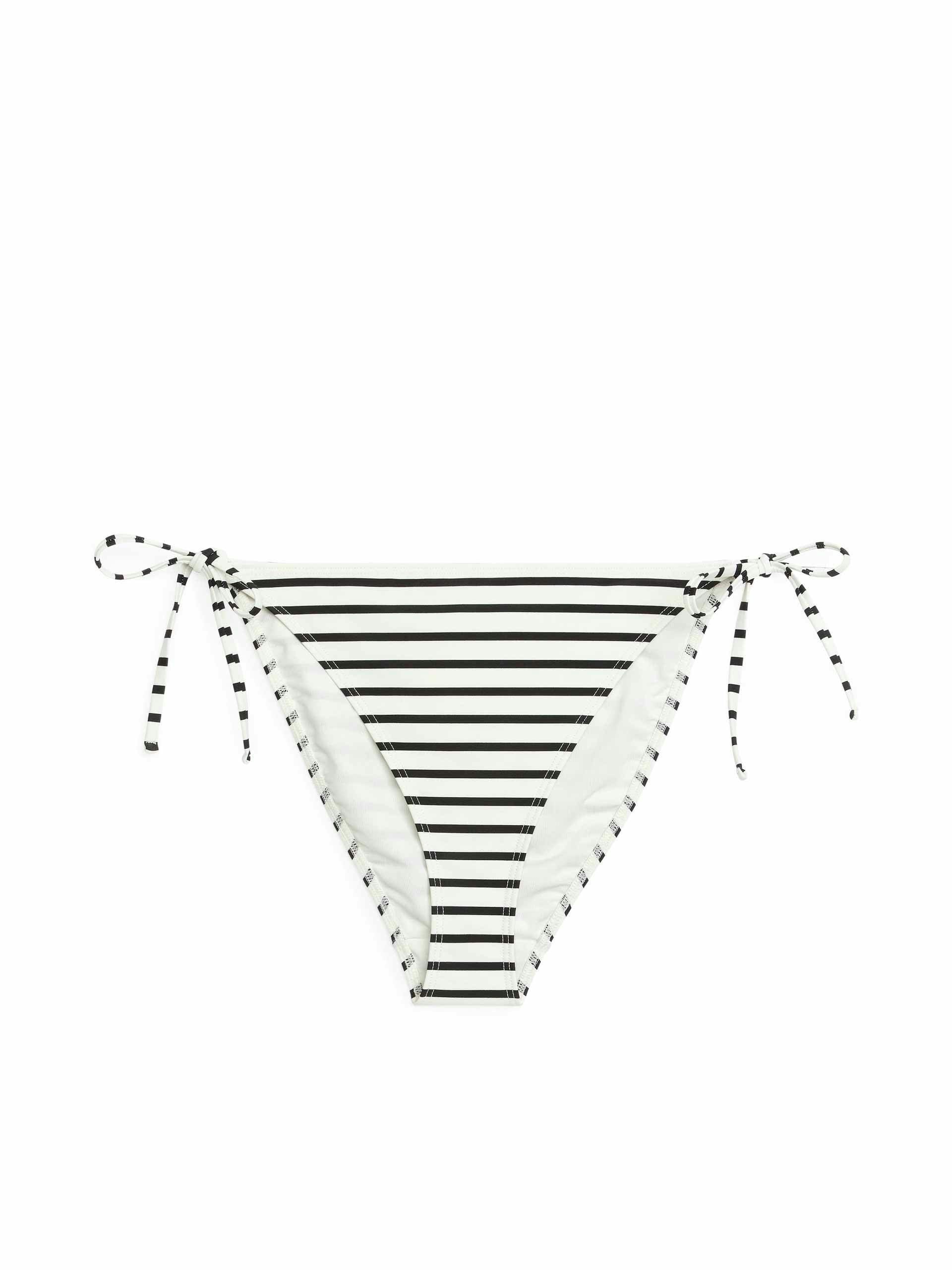 Black and white striped bikini bottoms
