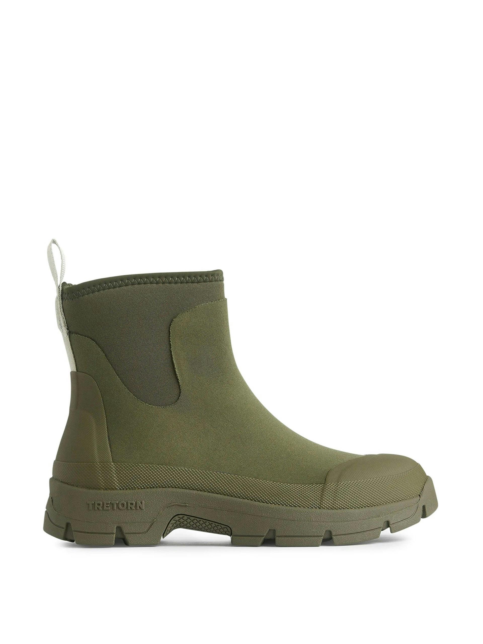 Green waterproof boots