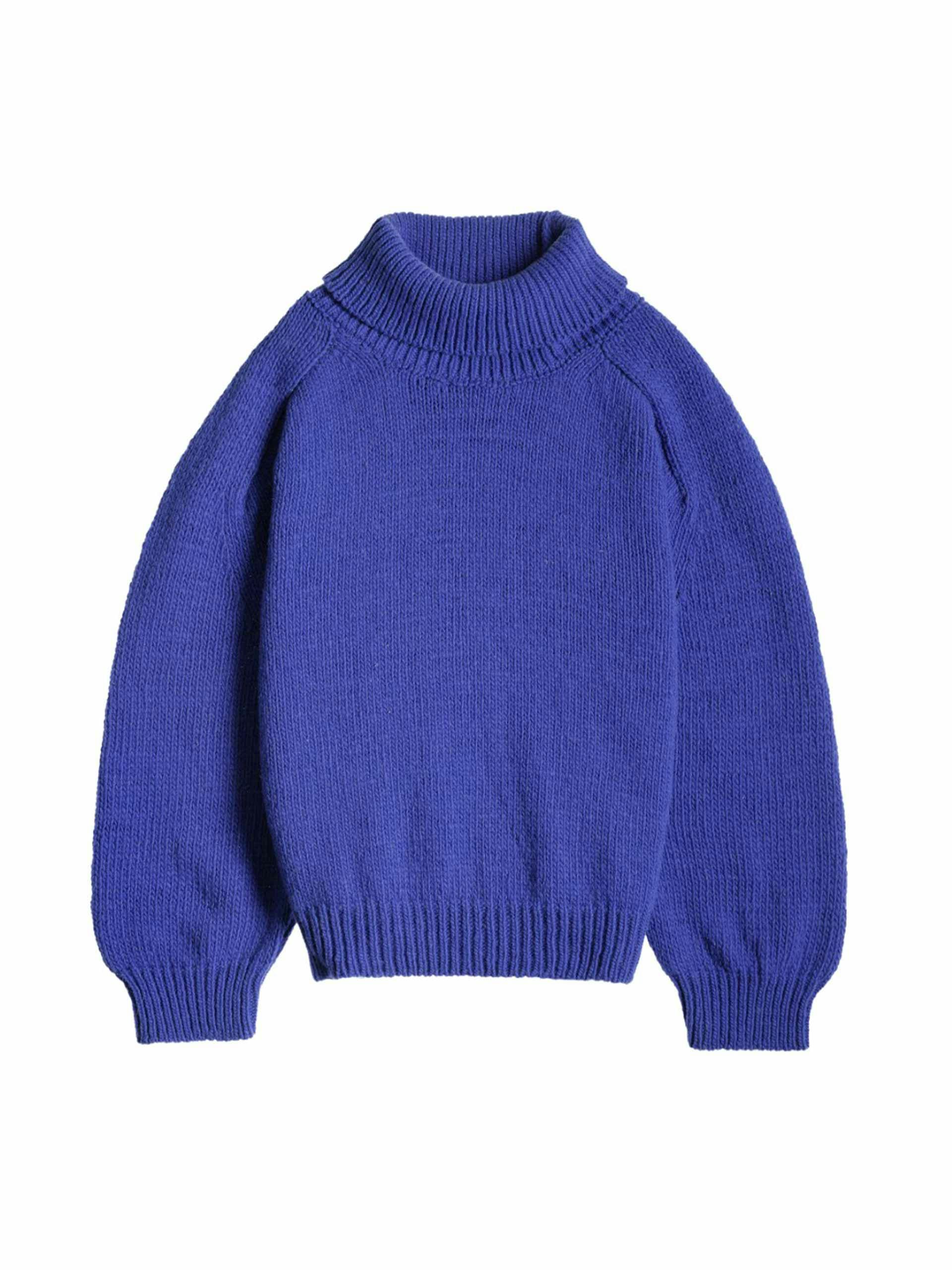 Blue wool turtleneck jumper