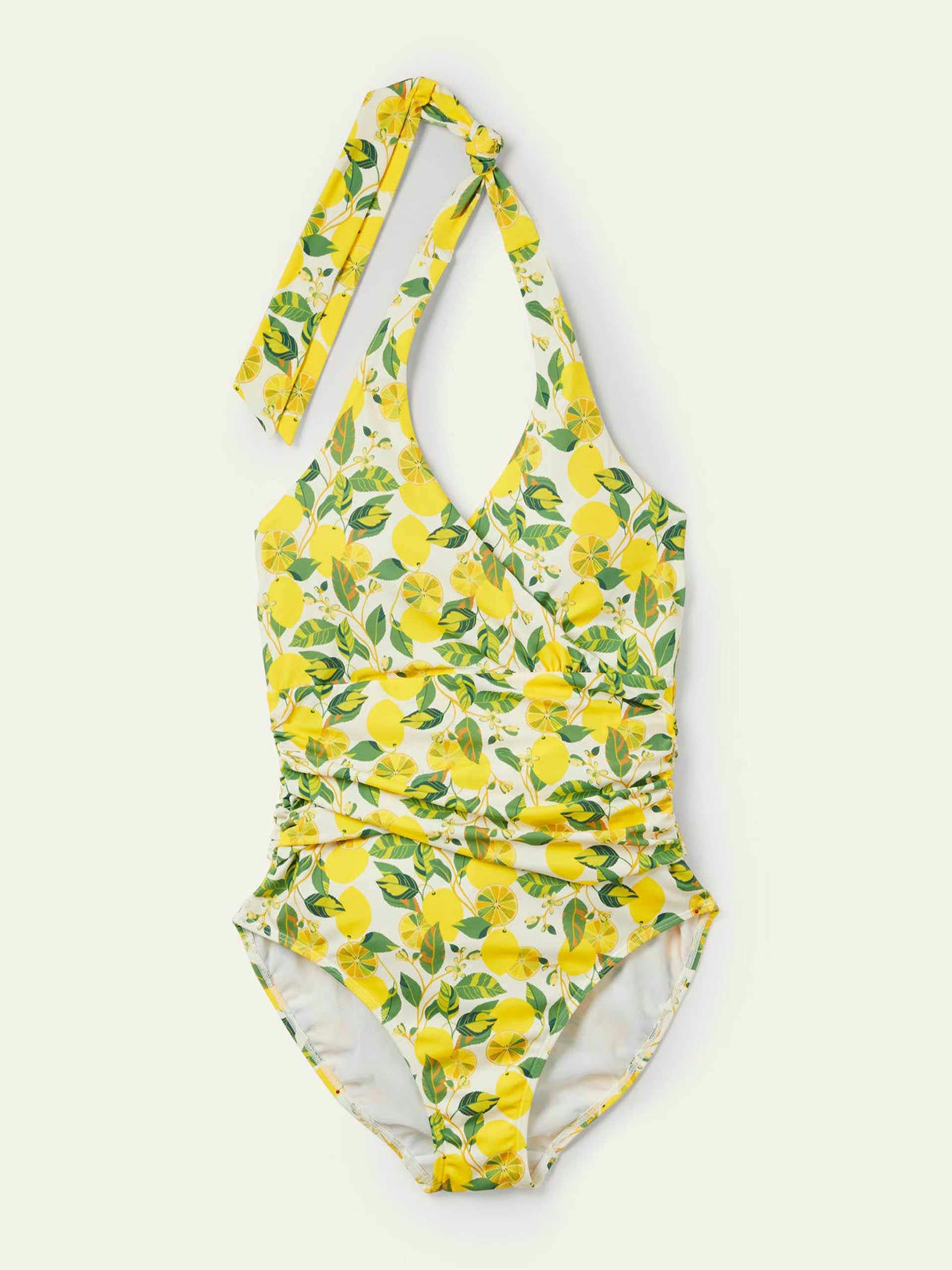 Yellow and green lemon pattern swimsuit