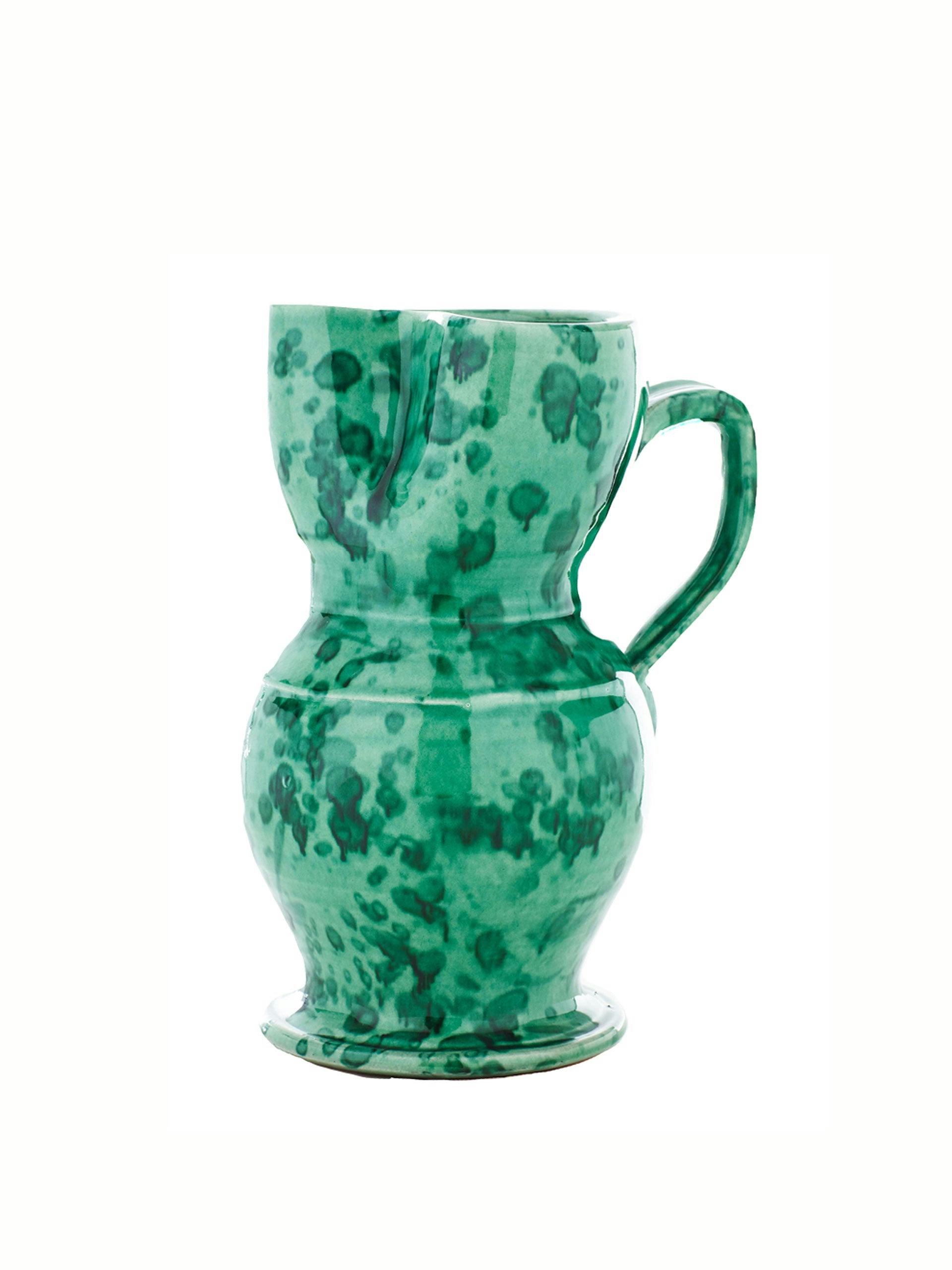 Green handmade pitcher