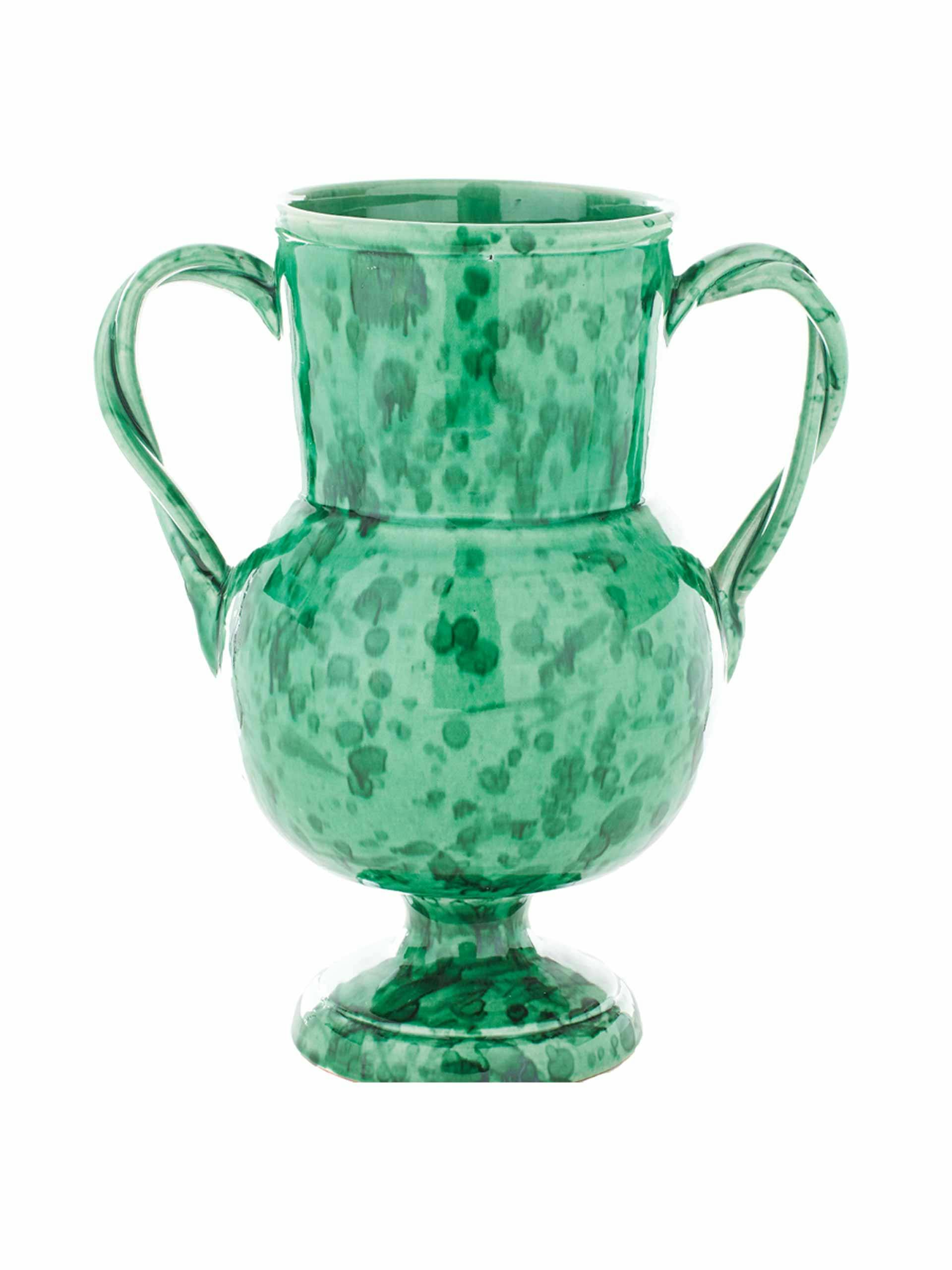 Green glazed vase