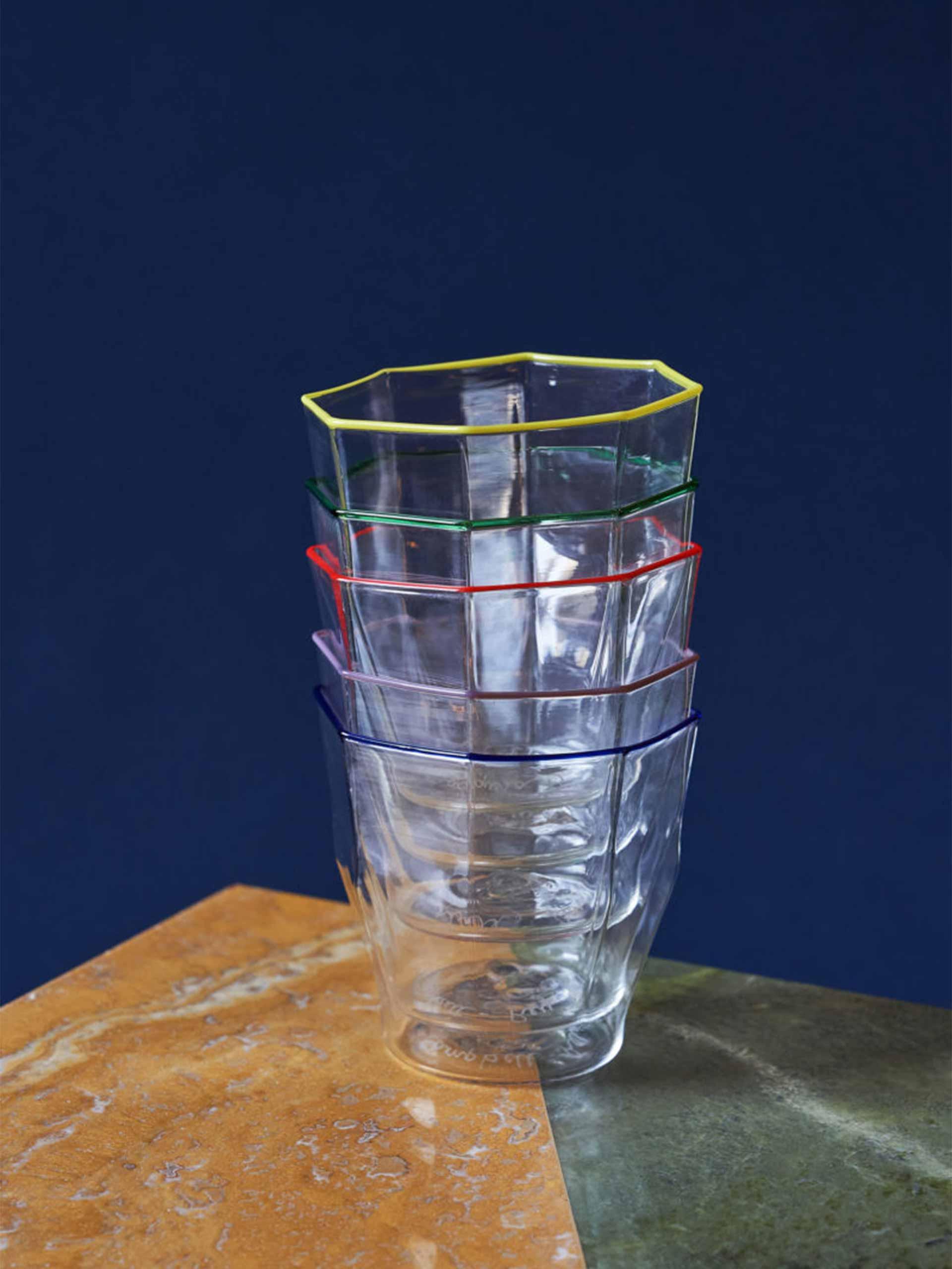 Coloured-rim glass