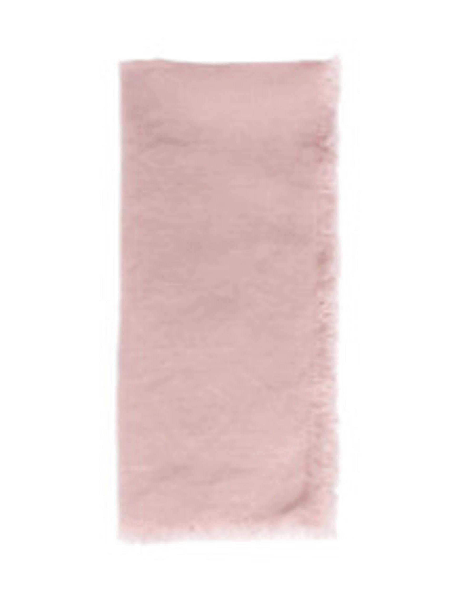 Lithuanian-linen fringed napkins in pink (set of 4)
