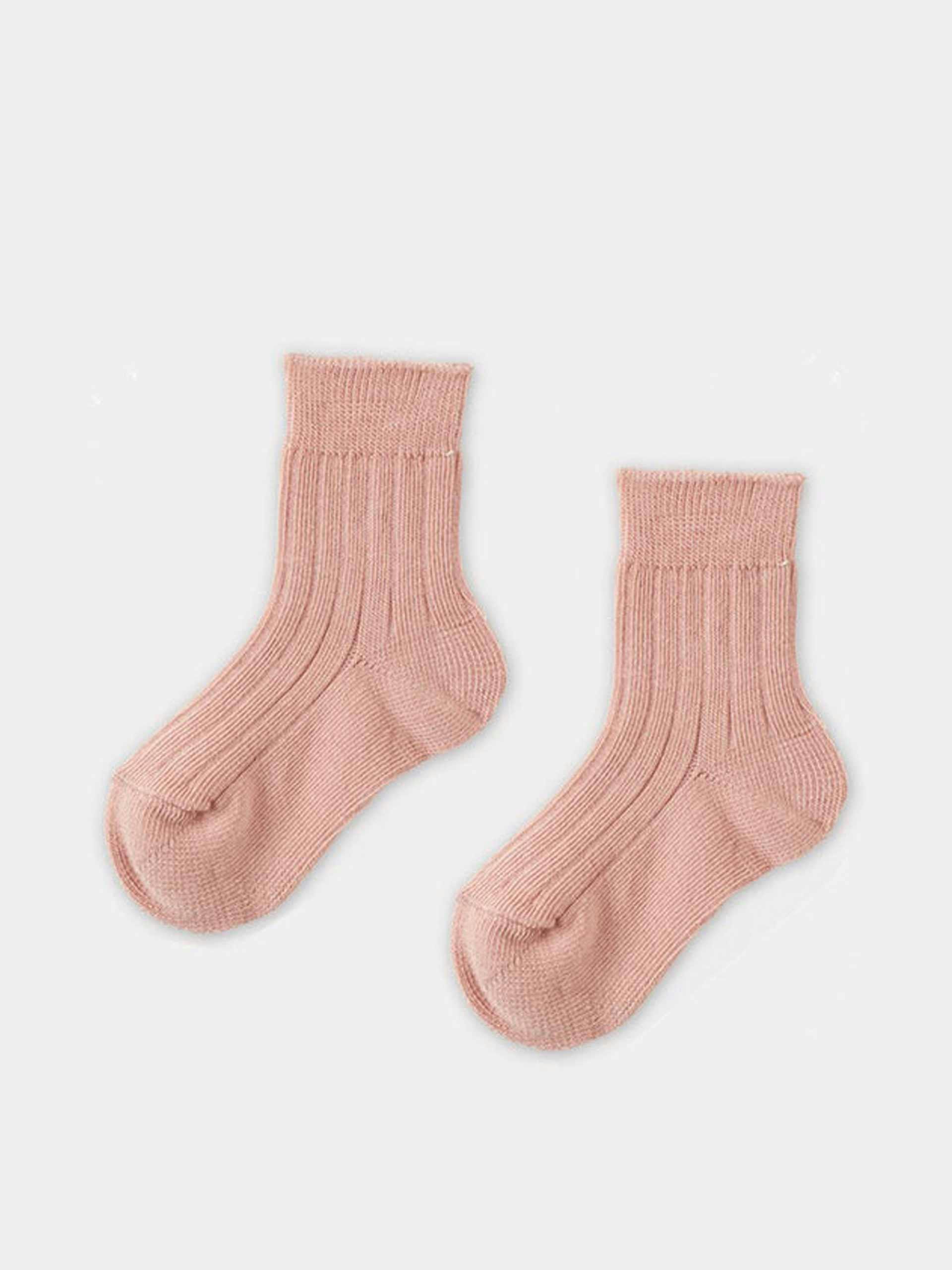 Baby rib ankle socks - pink